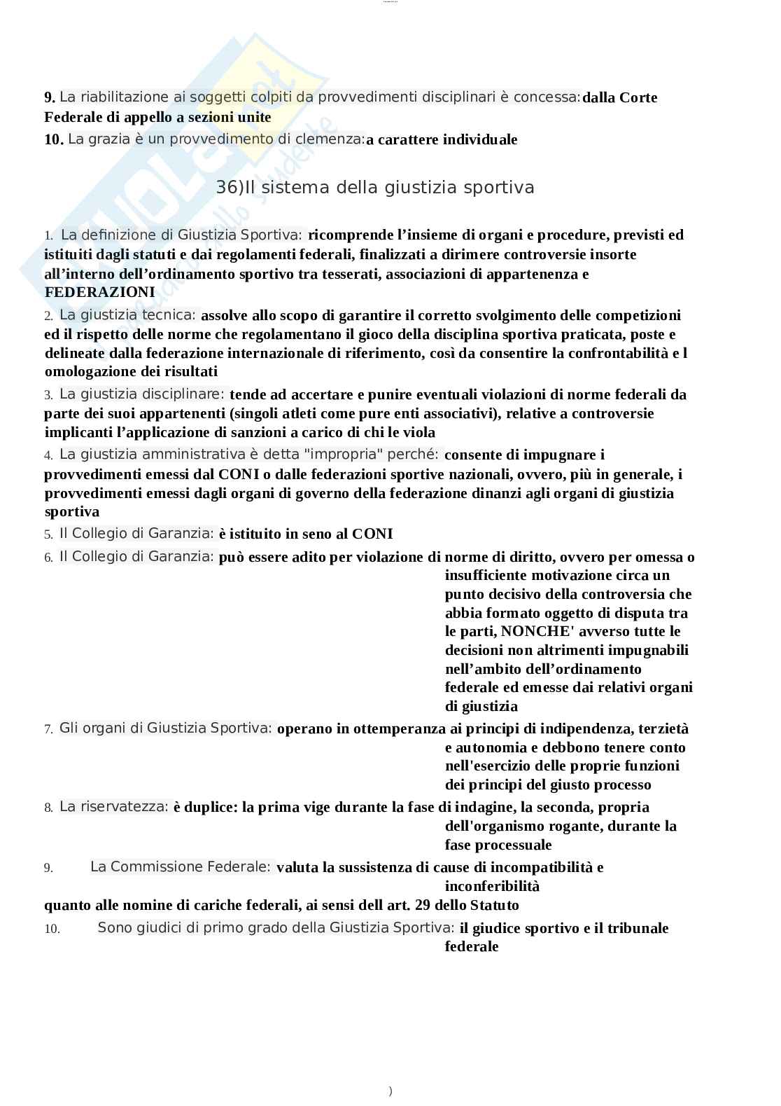 Paniere esame Giustizia sportiva Pag. 26