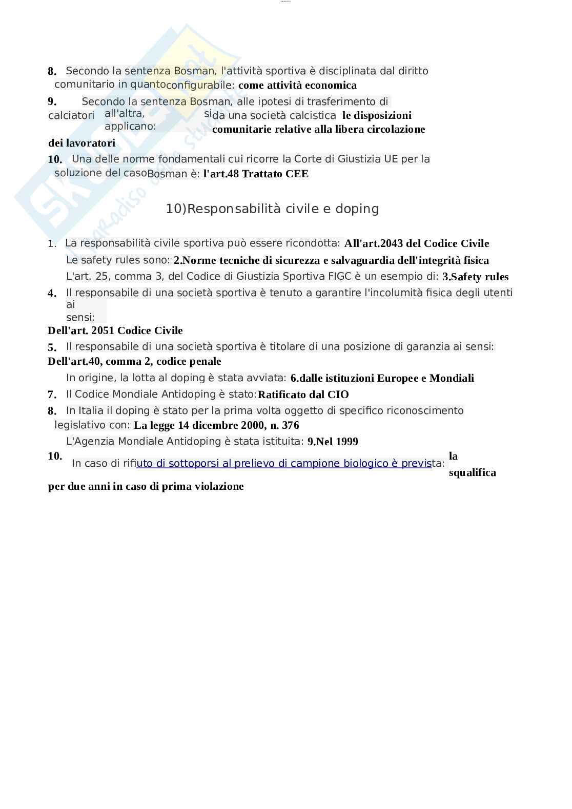 Paniere esame Giustizia sportiva Pag. 6