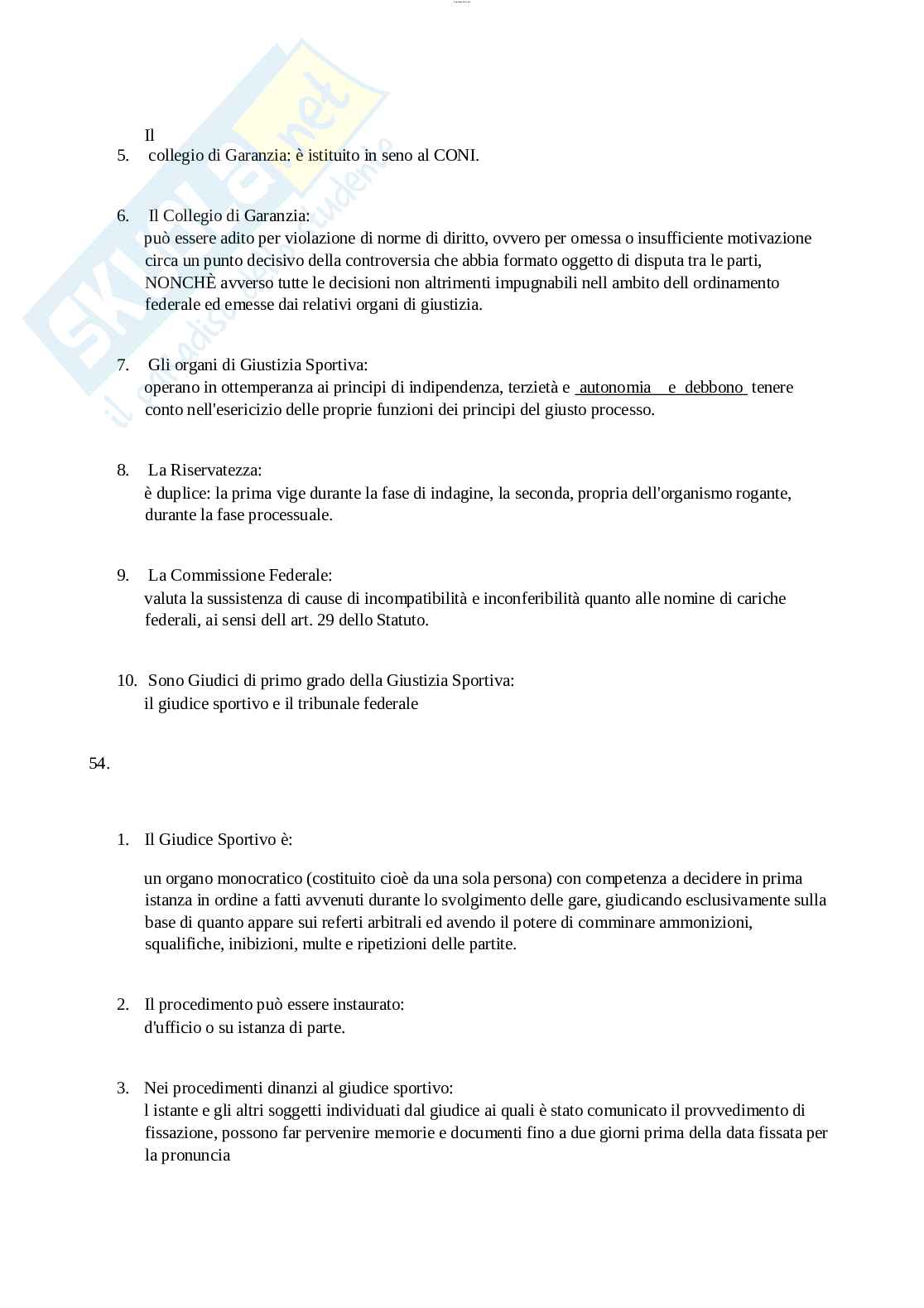 Paniere esame Giustizia sportiva Pag. 76