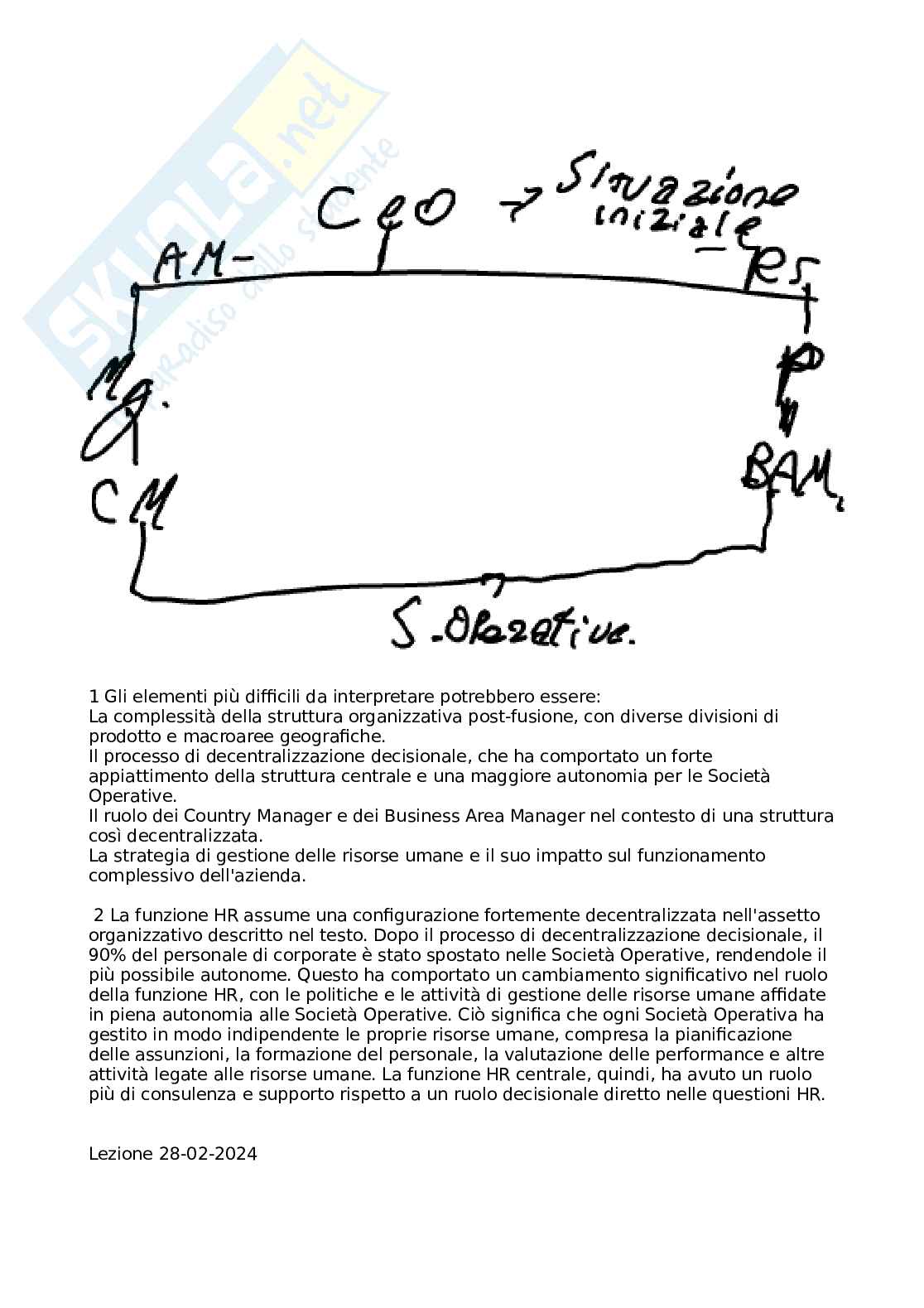 Appunti di Organizzazione per la gestione delle risorse umane Pag. 16