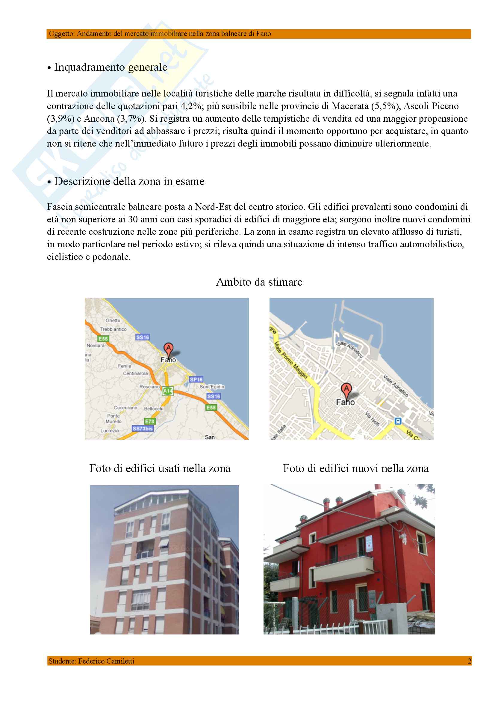 Andamento mercato immobiliare Fano Stima Valore di mercato Pag. 2