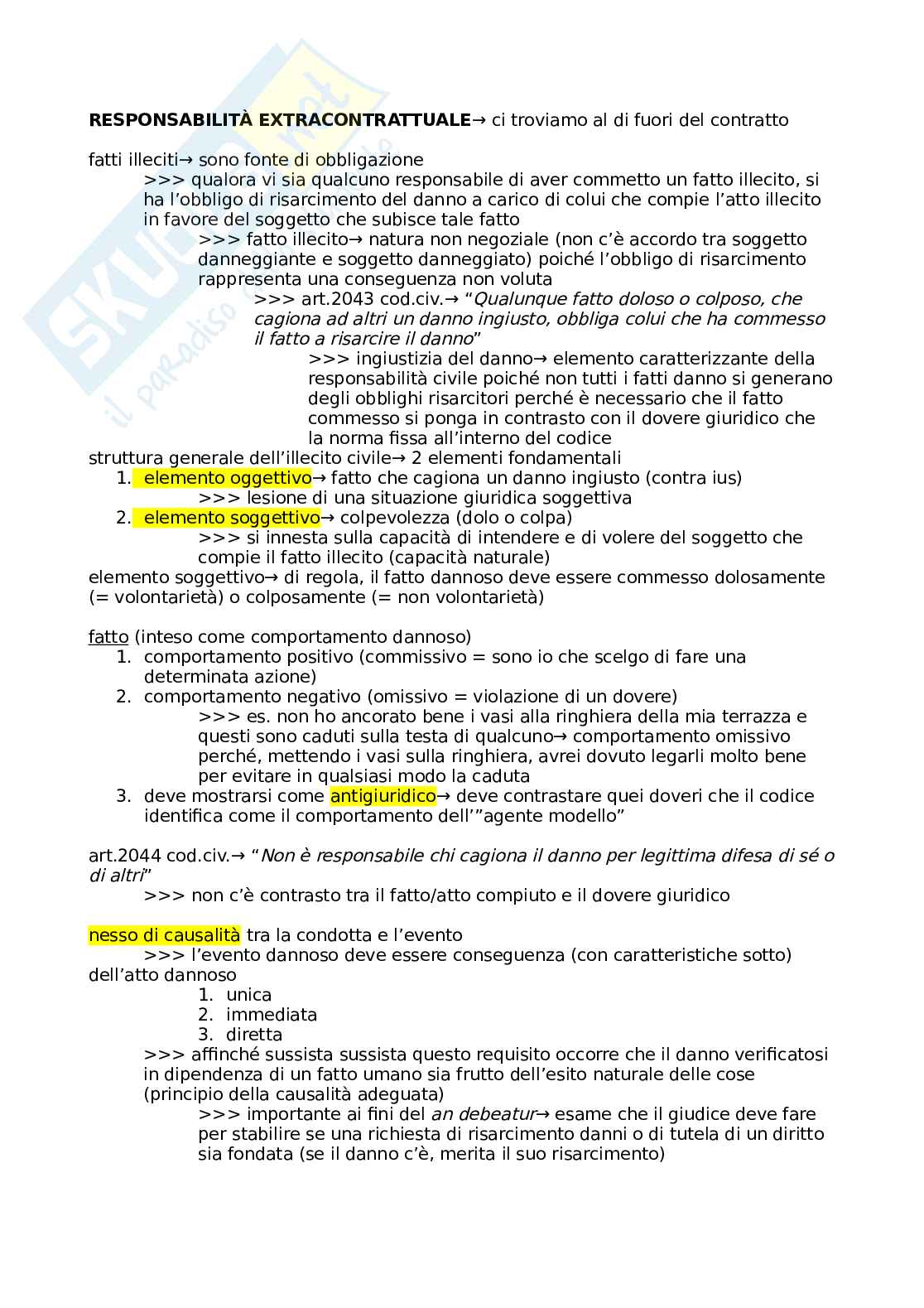 Riassunto esame Diritto privato, Prof. Filippo Sartori, libro consigliato Manuale di diritto privato, Torrente, Schlesinger Pag. 1