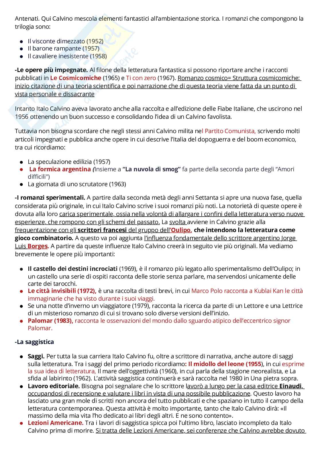 Letteratura italiana - Appunti Pag. 2