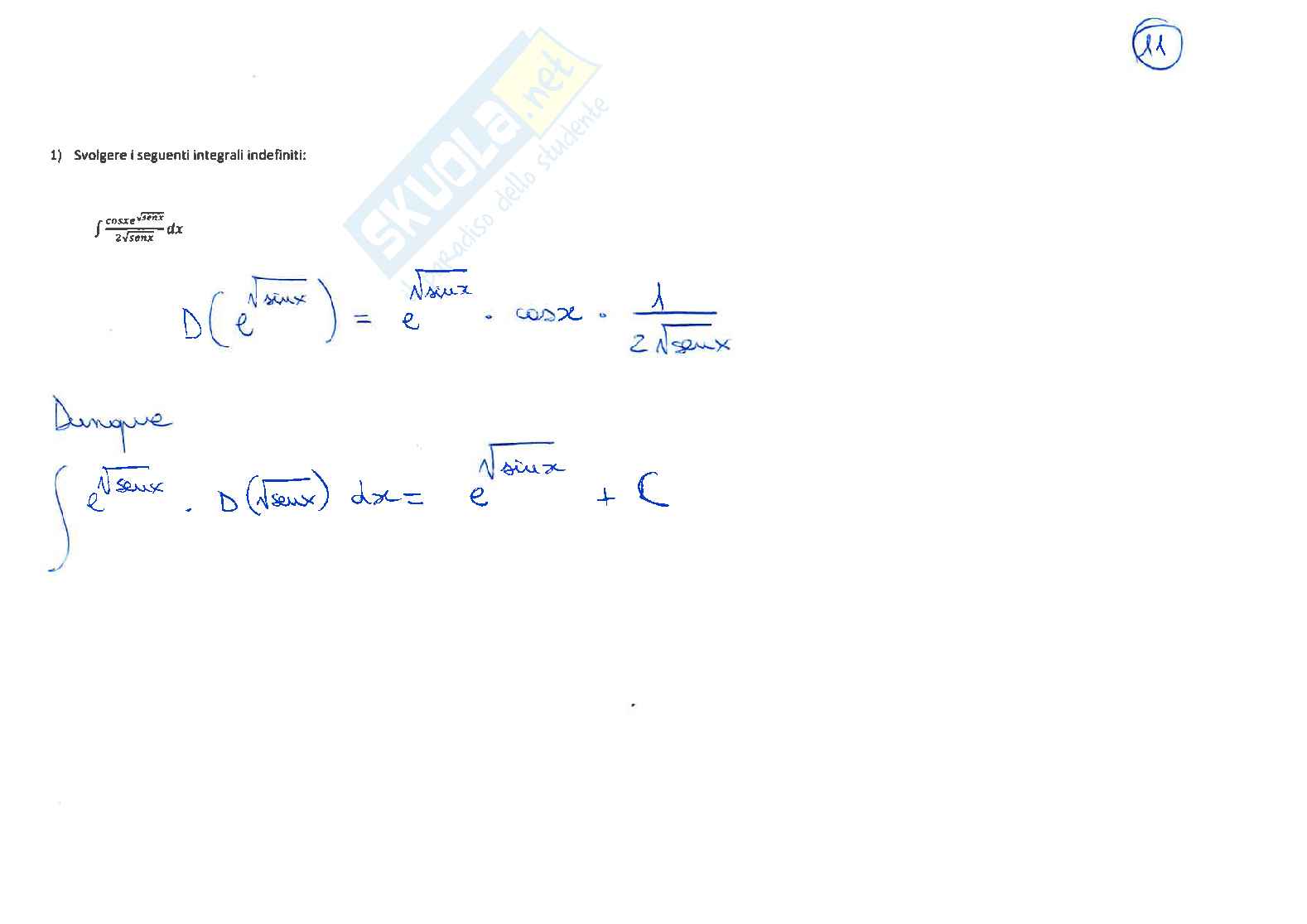 Tutti gli esercizi del quarto compitino di Manicone per matematica continuo sicurezza dei sistemi e delle reti informatiche online Pag. 11