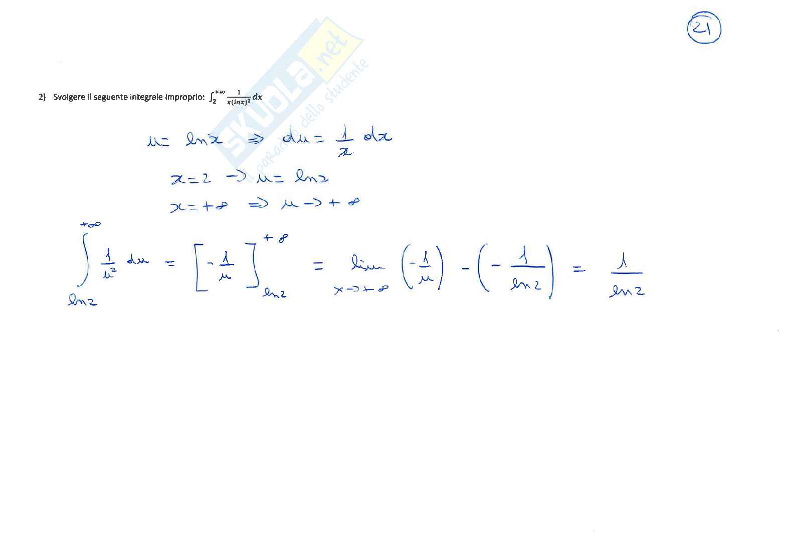 Tutti gli esercizi del quarto compitino di Manicone per matematica continuo sicurezza dei sistemi e delle reti informatiche online Pag. 21