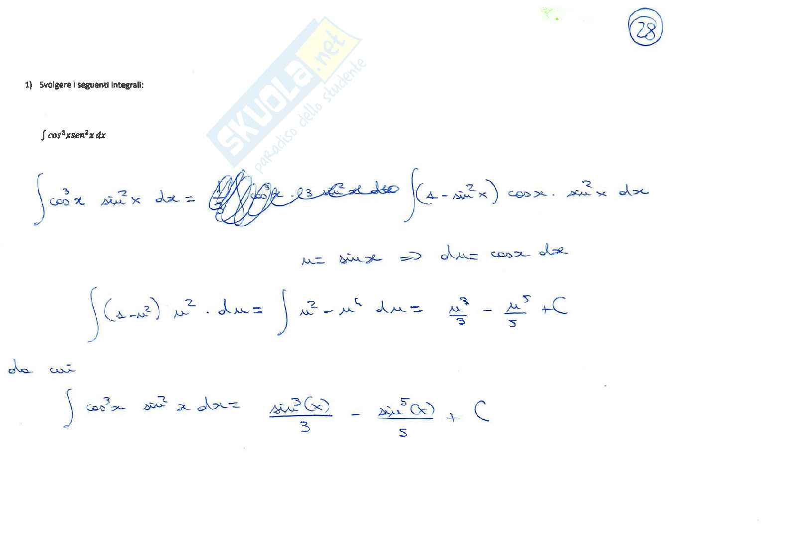 Tutti gli esercizi del quarto compitino di Manicone per matematica continuo sicurezza dei sistemi e delle reti informatiche online Pag. 31