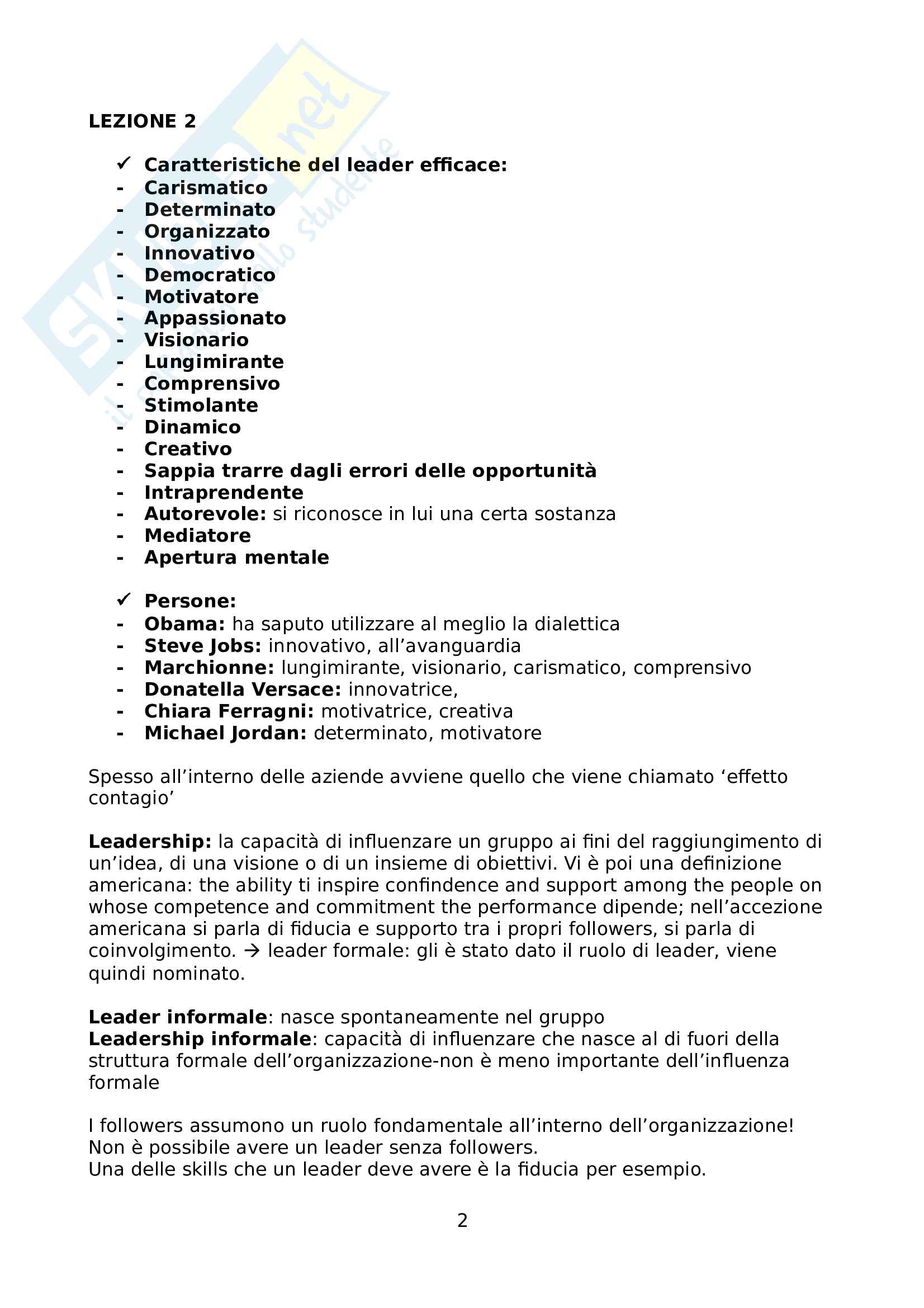 Appunti Leadership, 1 parziale Pag. 2