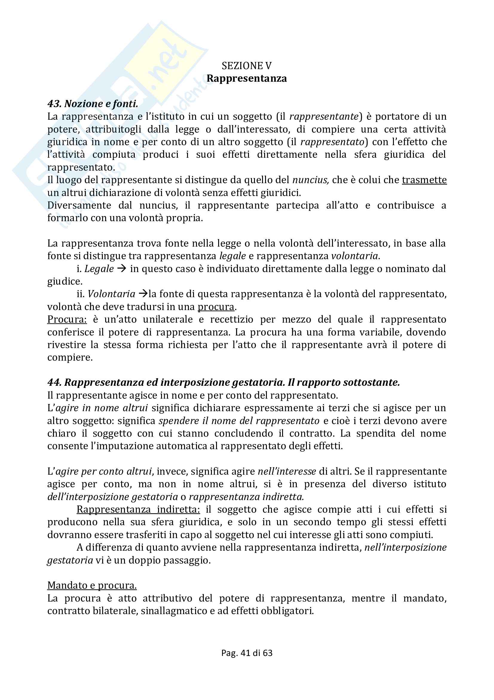 Riassunto esame Diritto civile, prof. Mora, libro consigliato Il contratto e il fatto illecito, Guastalla Pag. 41