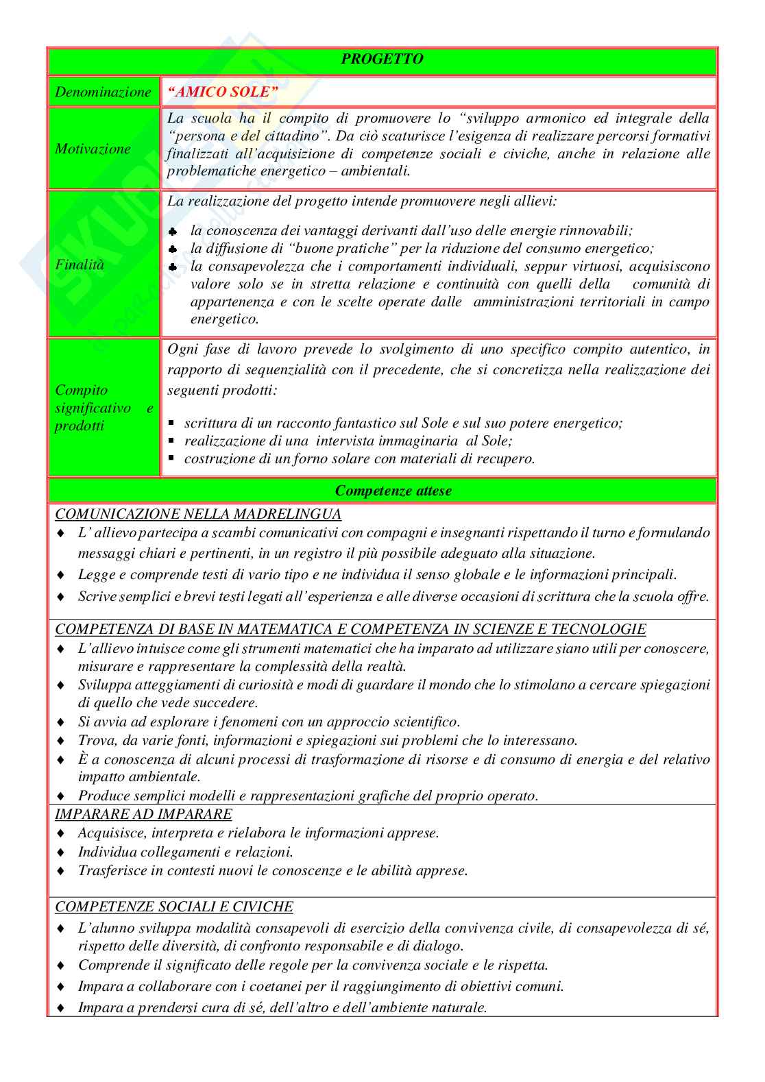 Esempio uda lezione simulata per la scuola primaria e concorsi pubblici titolo amico sole Pag. 2