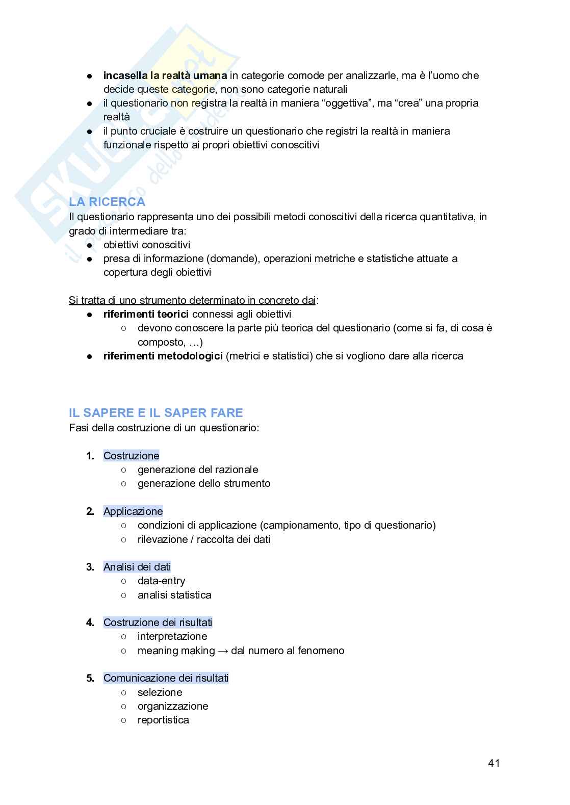 Esame Metodi e tecniche dell'intervista e del questionario Pag. 41