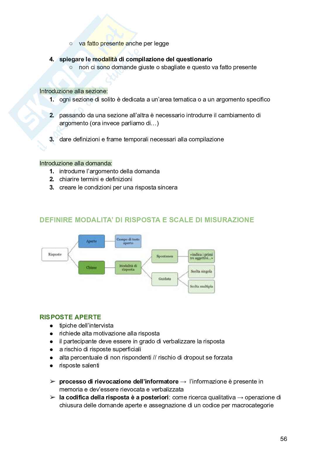 Esame Metodi e tecniche dell'intervista e del questionario Pag. 56