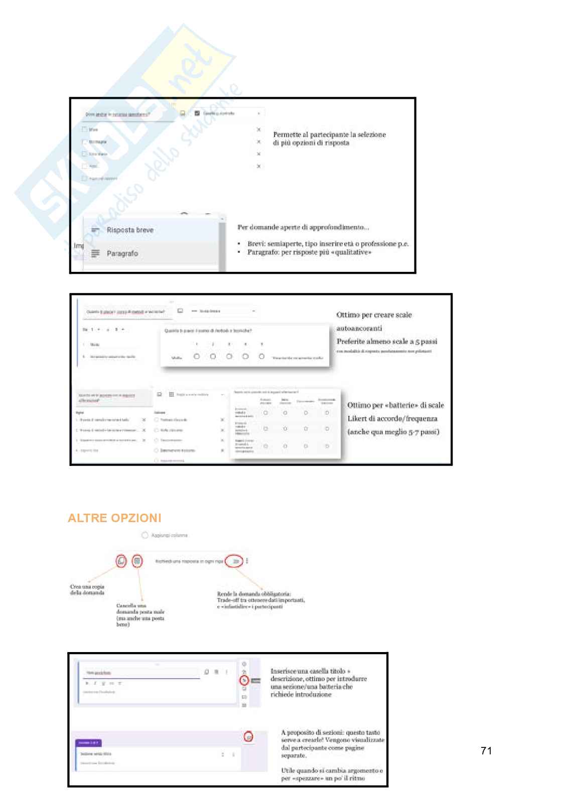 Esame Metodi e tecniche dell'intervista e del questionario Pag. 71