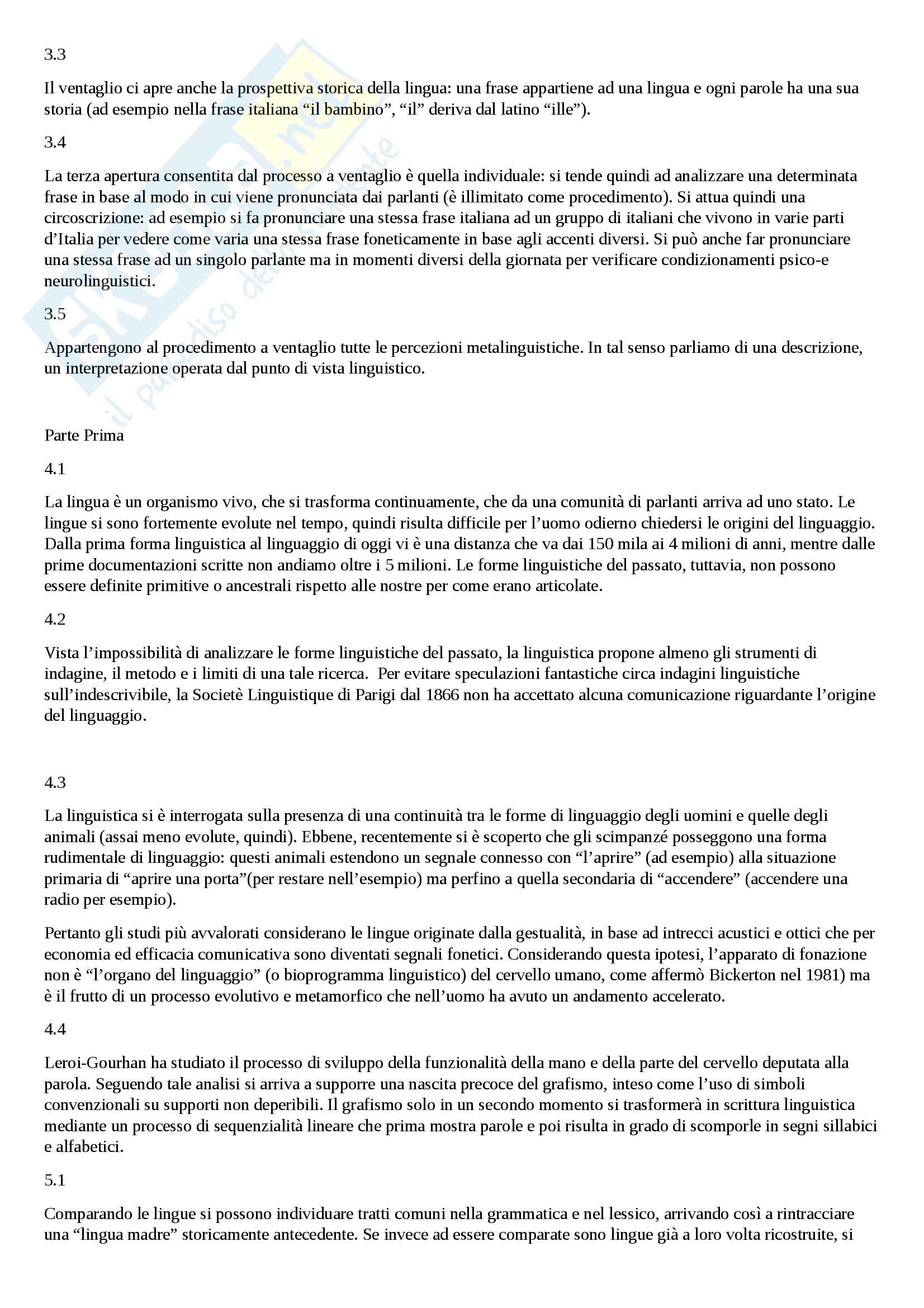 Riassunto esame Linguistica Generale, prof. Vallini, libro consigliato La Forbice e il Ventaglio, Domenico Silvestri Pag. 2