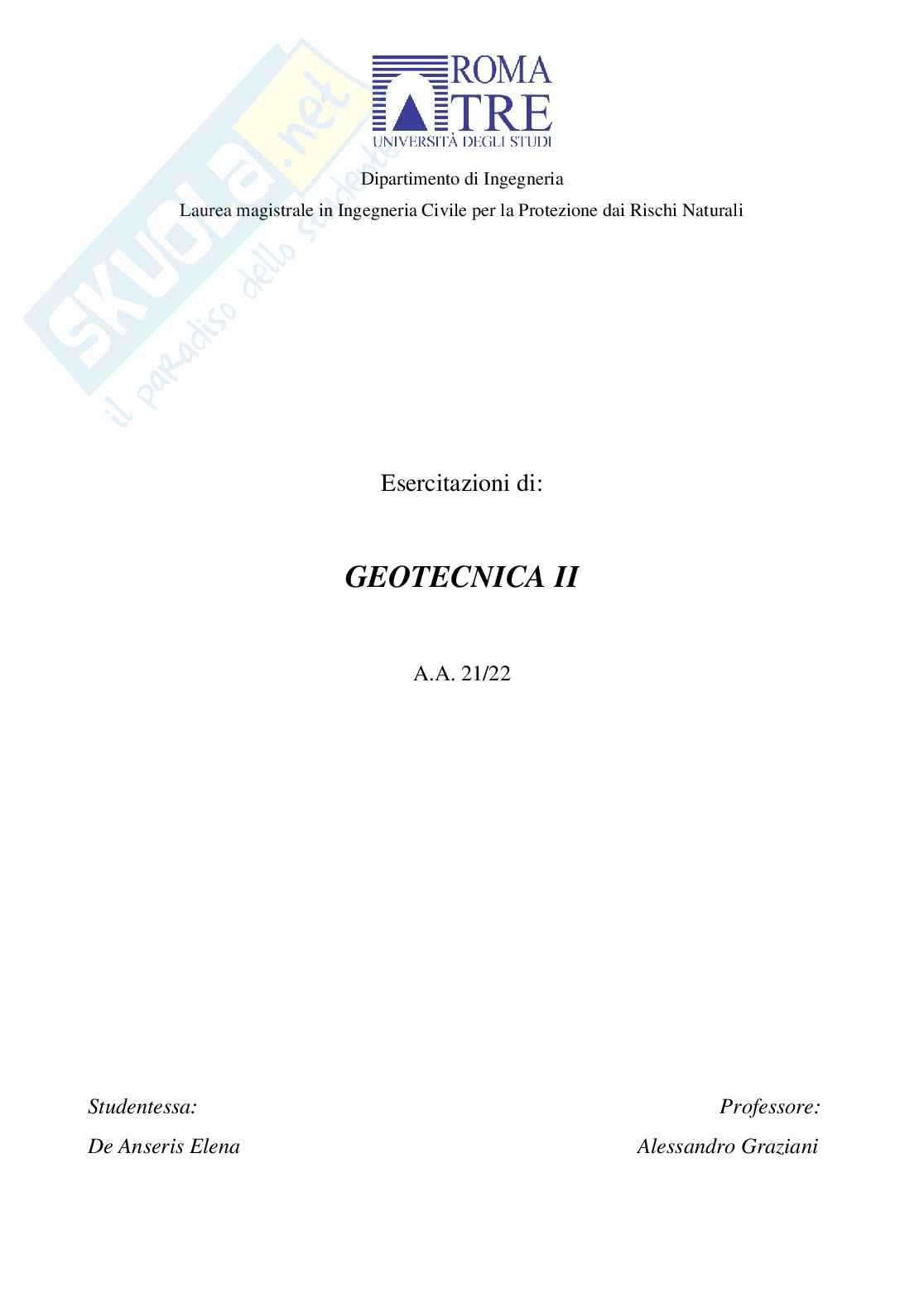 Esecitazione di Geotecnica svolte    Pag. 1