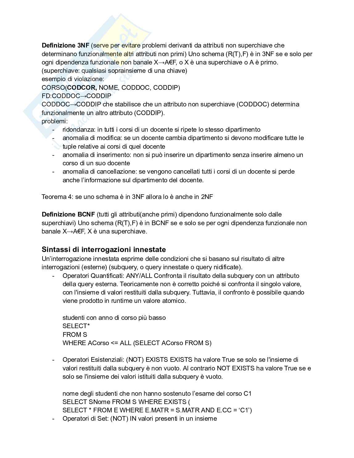 Teoria Basi di dati Pag. 2