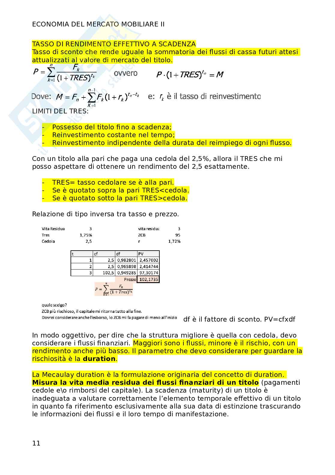 Seconda parte di Economia del mercato mobiliare Pag. 11