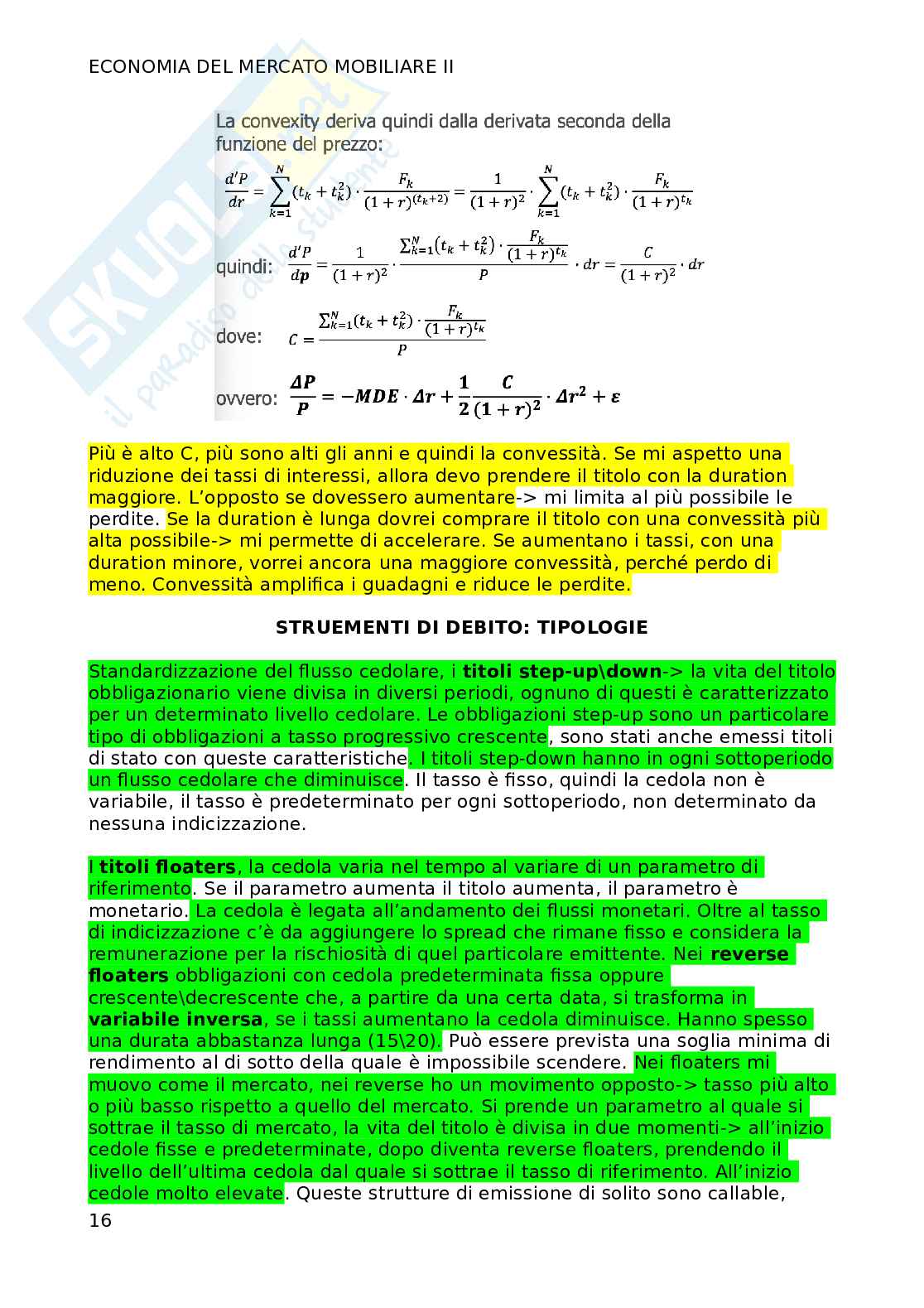 Seconda parte di Economia del mercato mobiliare Pag. 16