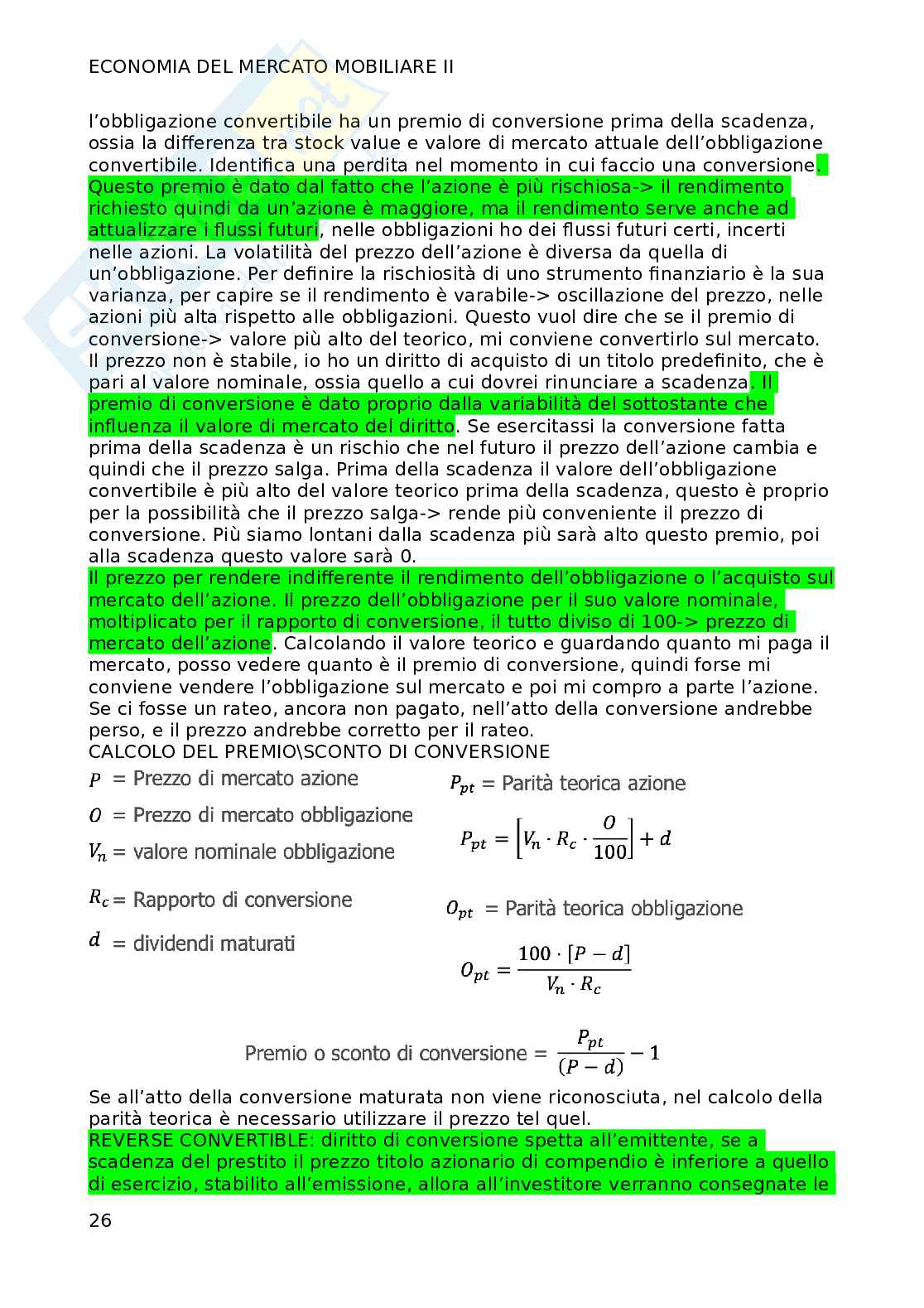 Seconda parte di Economia del mercato mobiliare Pag. 26