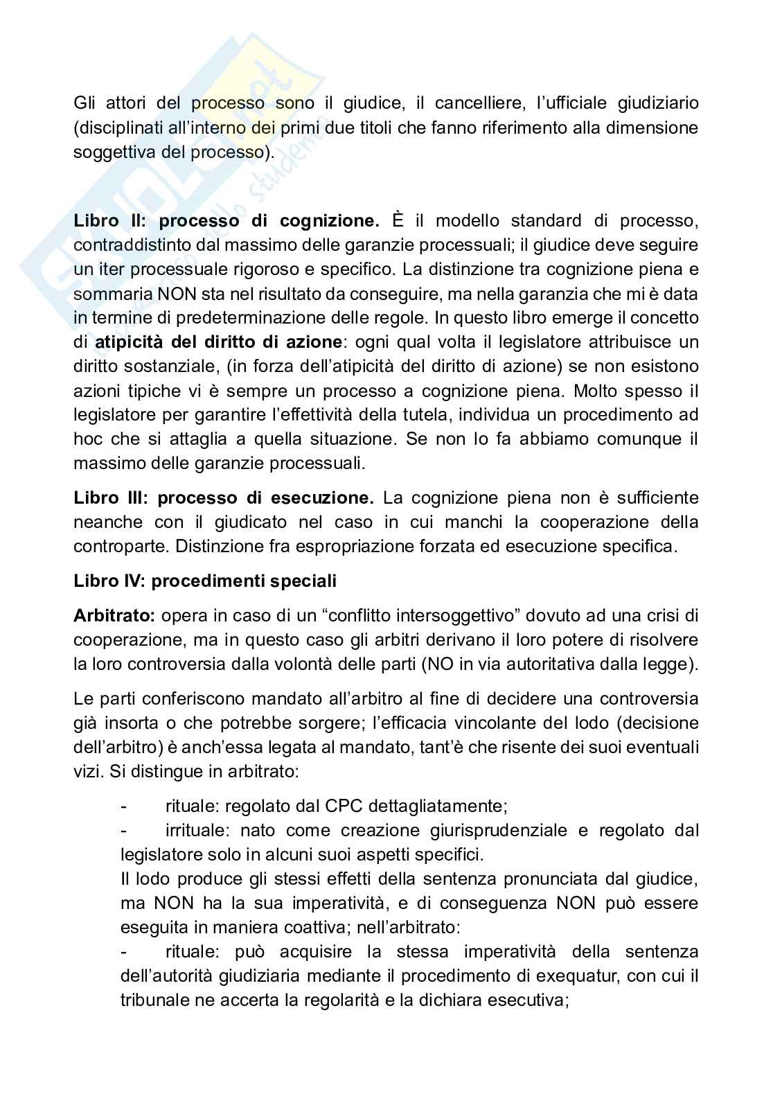 Riassunto esame Diritto processuale civile, Prof. Fabiani Ernesto, libro consigliato Istituzioni di diritto processuale civile, Balena Pag. 6
