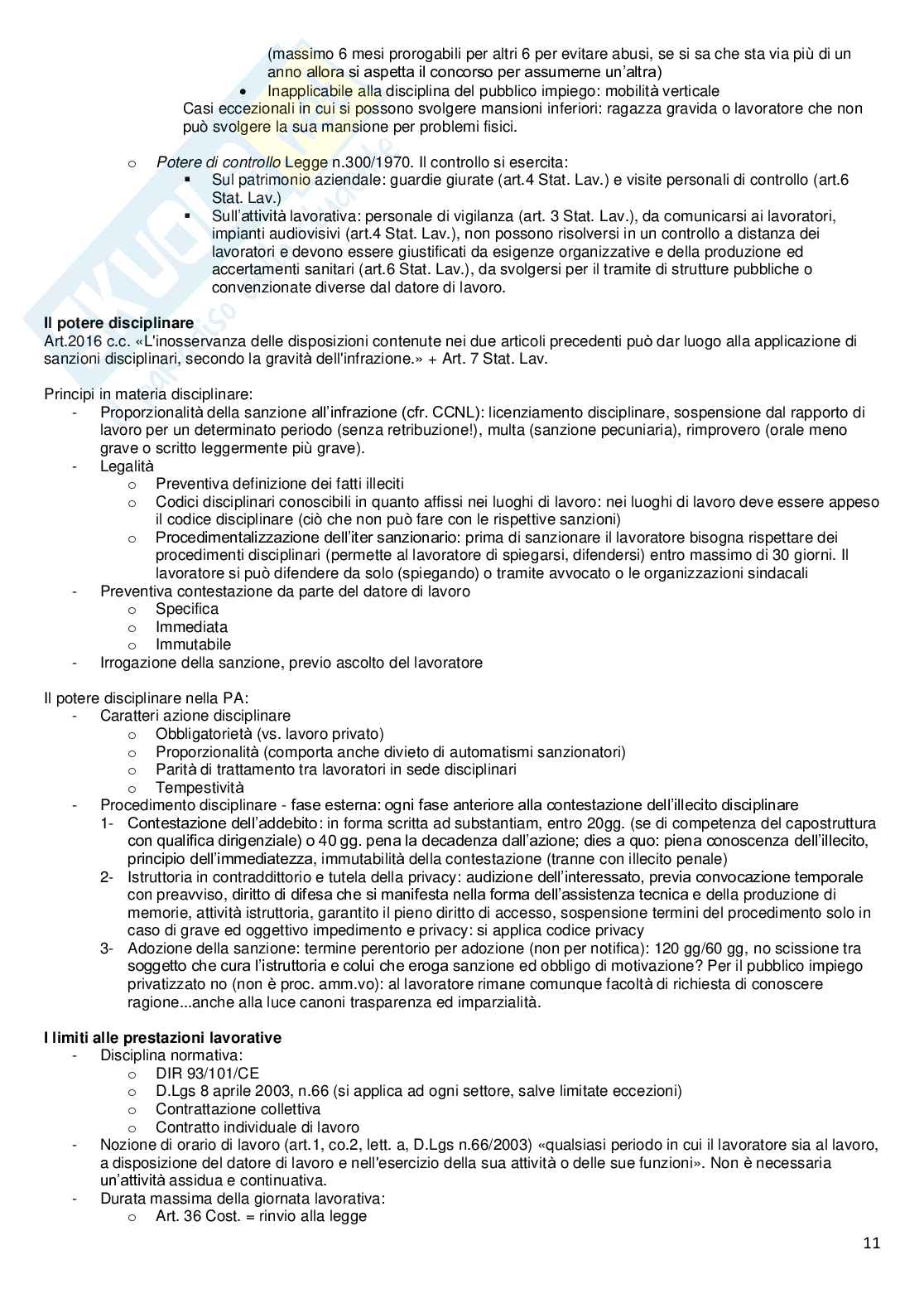 Diritto del lavoro  Pag. 11
