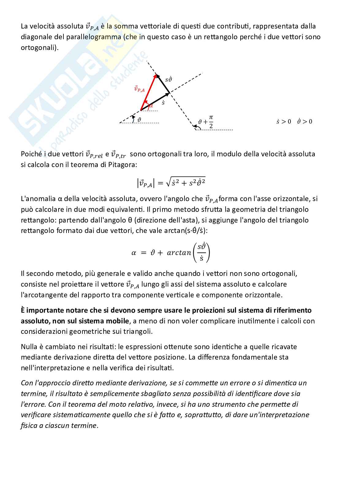 Fondamenti di meccanica teorica ed applicata (parte 4): teorema di Rivals e teorema dei moti relativi per la cinematica del corpo rigido Pag. 26