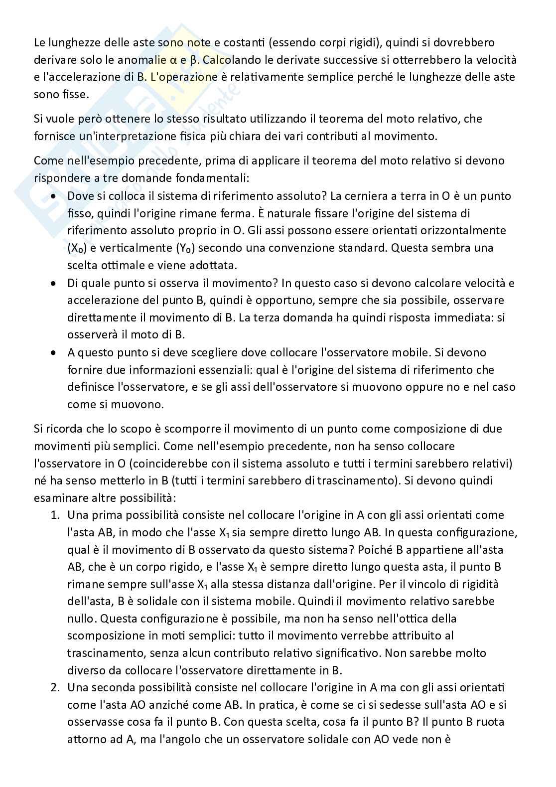 Fondamenti di meccanica teorica ed applicata (parte 4): teorema di Rivals e teorema dei moti relativi per la cinematica del corpo rigido Pag. 31