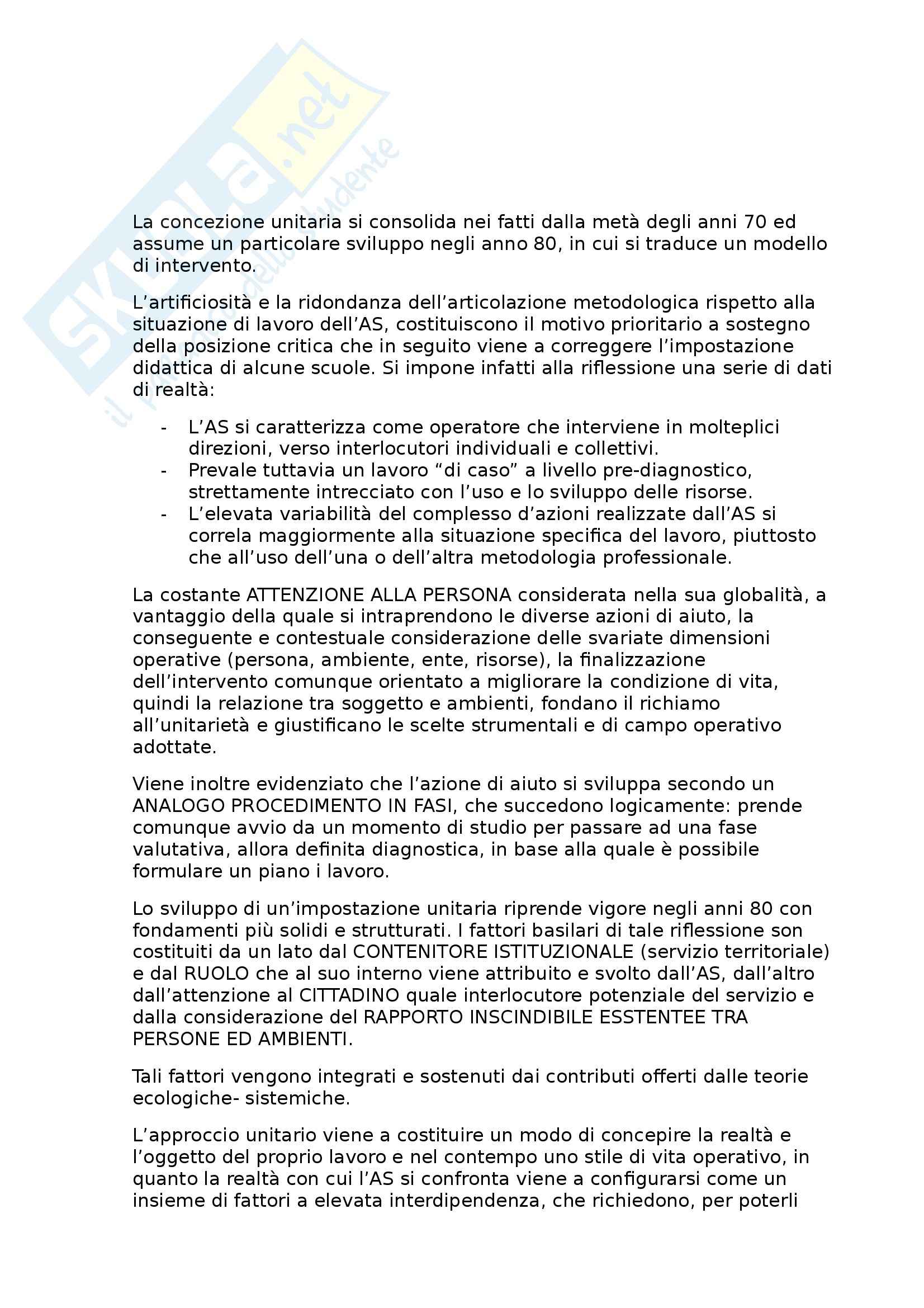 Riassunto esame Servizio sociale, prof. Palmieri, libro consigliato Le dimensioni dell'intervento sociale, Ferrario Pag. 1