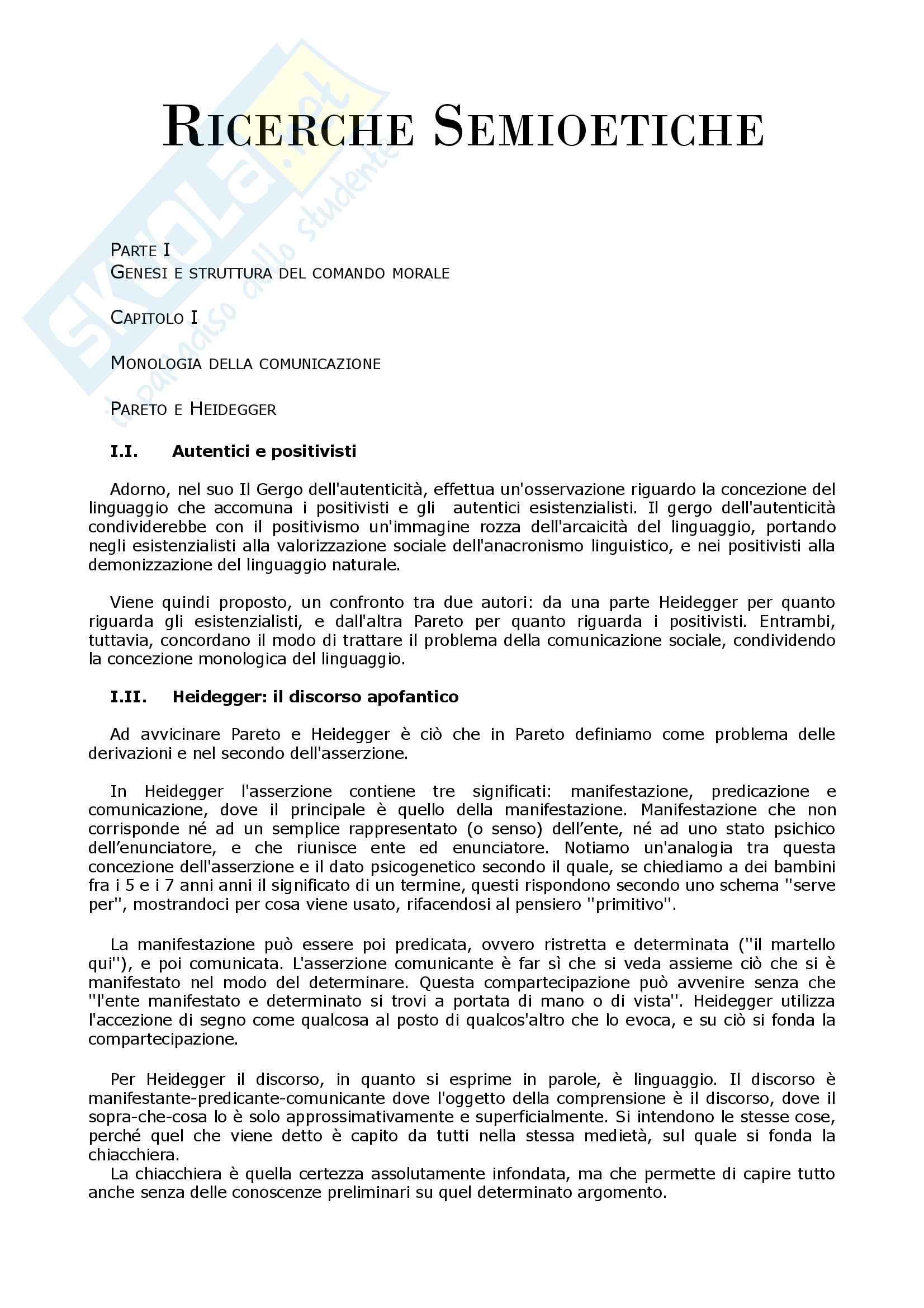 Riassunto esame Etica della Comunicazione, prof. Aqueci, libro consigliato Ricerche Semioetiche, Aqueci Pag. 1