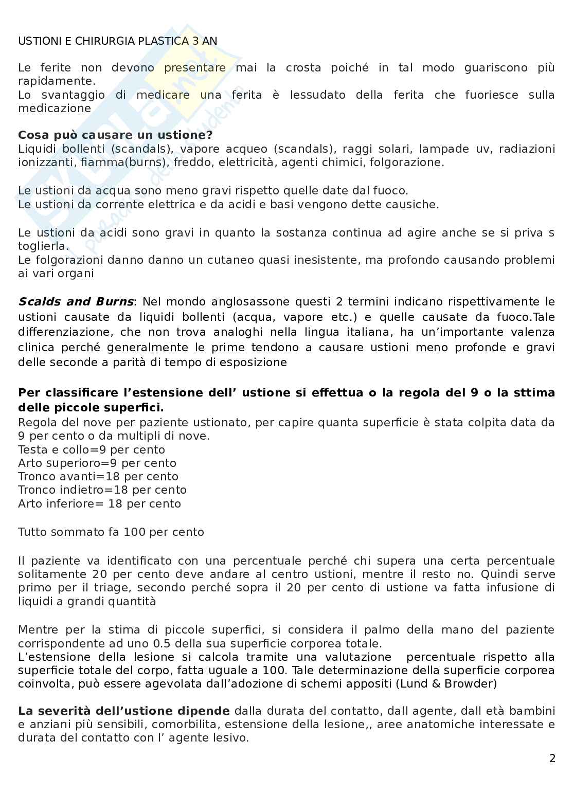 Chirurgia plastica - Ustioni  Pag. 2
