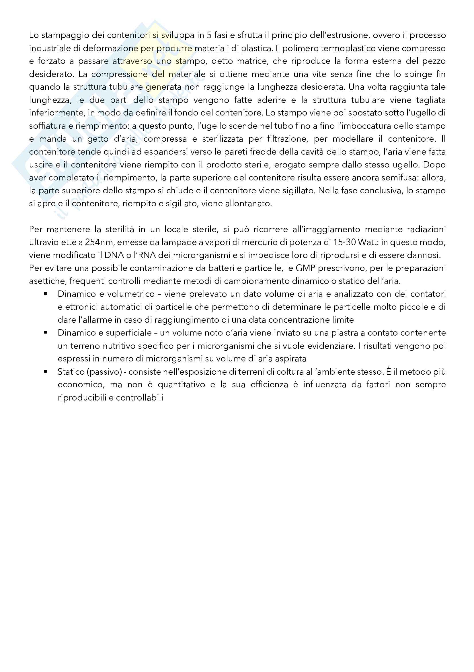 Argomenti principali di Tecnica ed Impianti della Produzione Farmaceutica Pag. 16