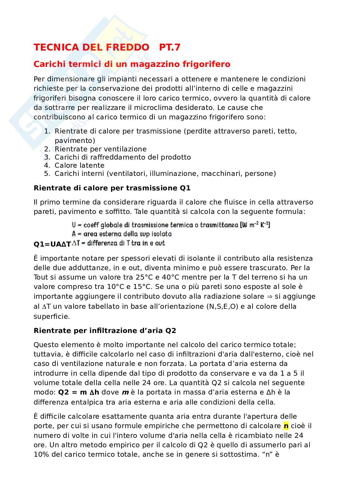Appunti Tecnica del freddo - Settima parte Pag. 1