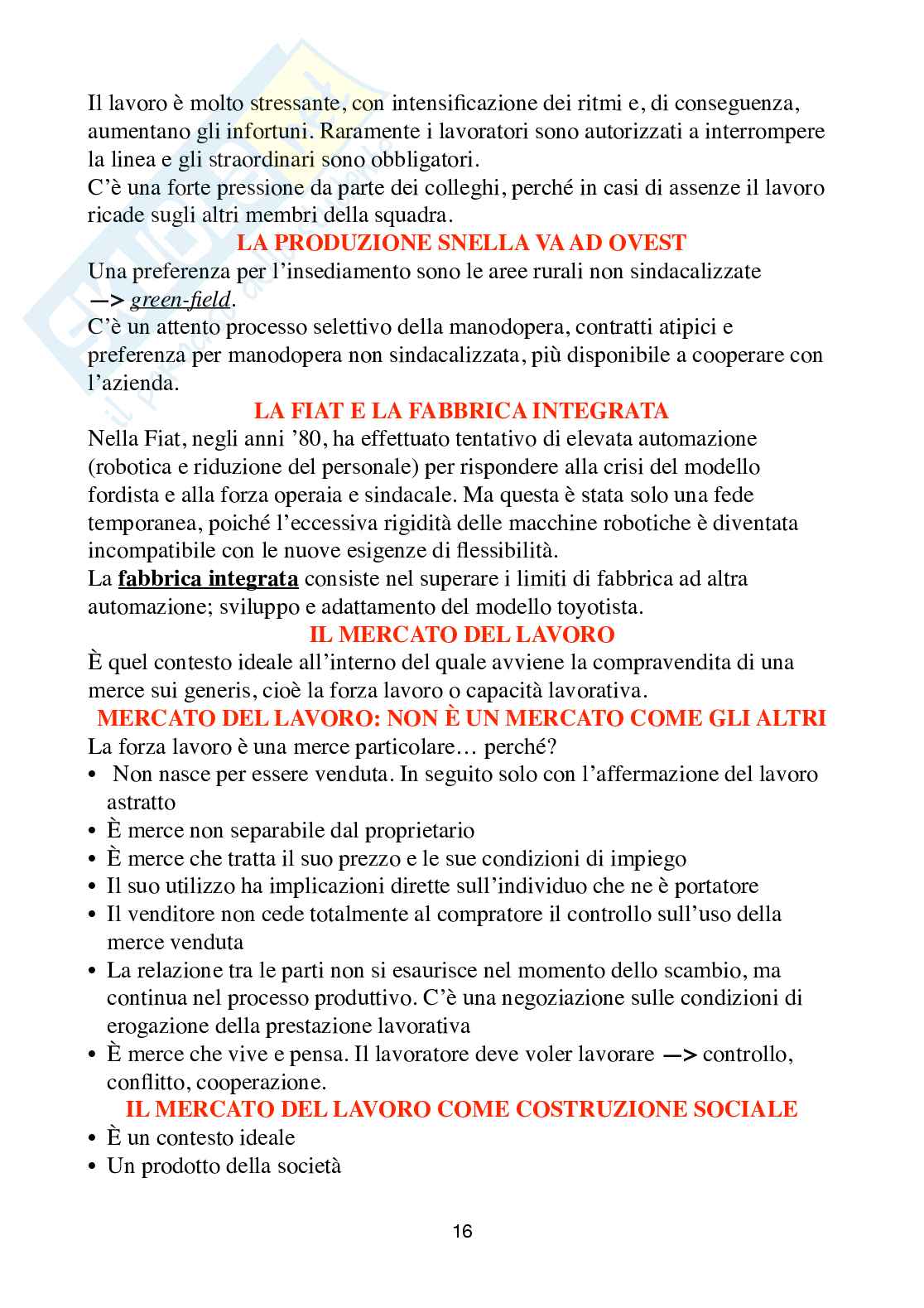 Appunti Sociologia del lavoro  Pag. 16