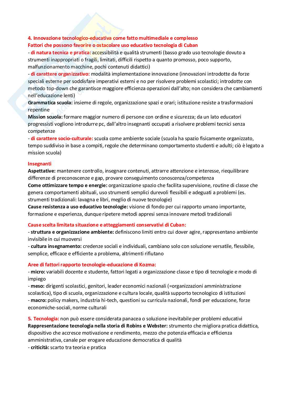 Tecnologie dell'istruzione e dell'apprendimento (B024369) - Kit completo, appunti, domande e slide | SFP Notes Vol. 02 Pag. 11