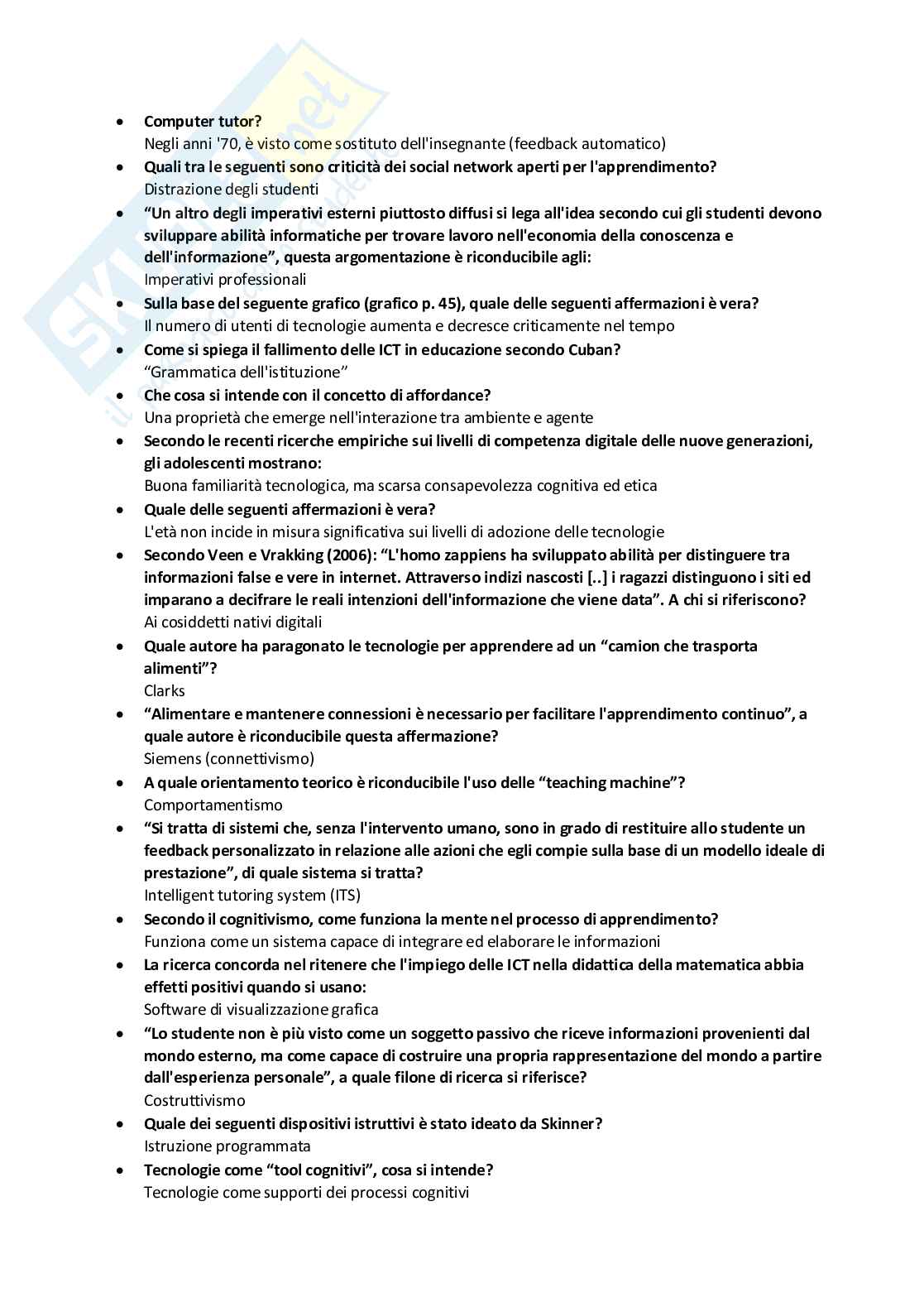 Tecnologie dell'istruzione e dell'apprendimento (B024369) - Kit completo, appunti, domande e slide | SFP Notes Vol. 02 Pag. 2