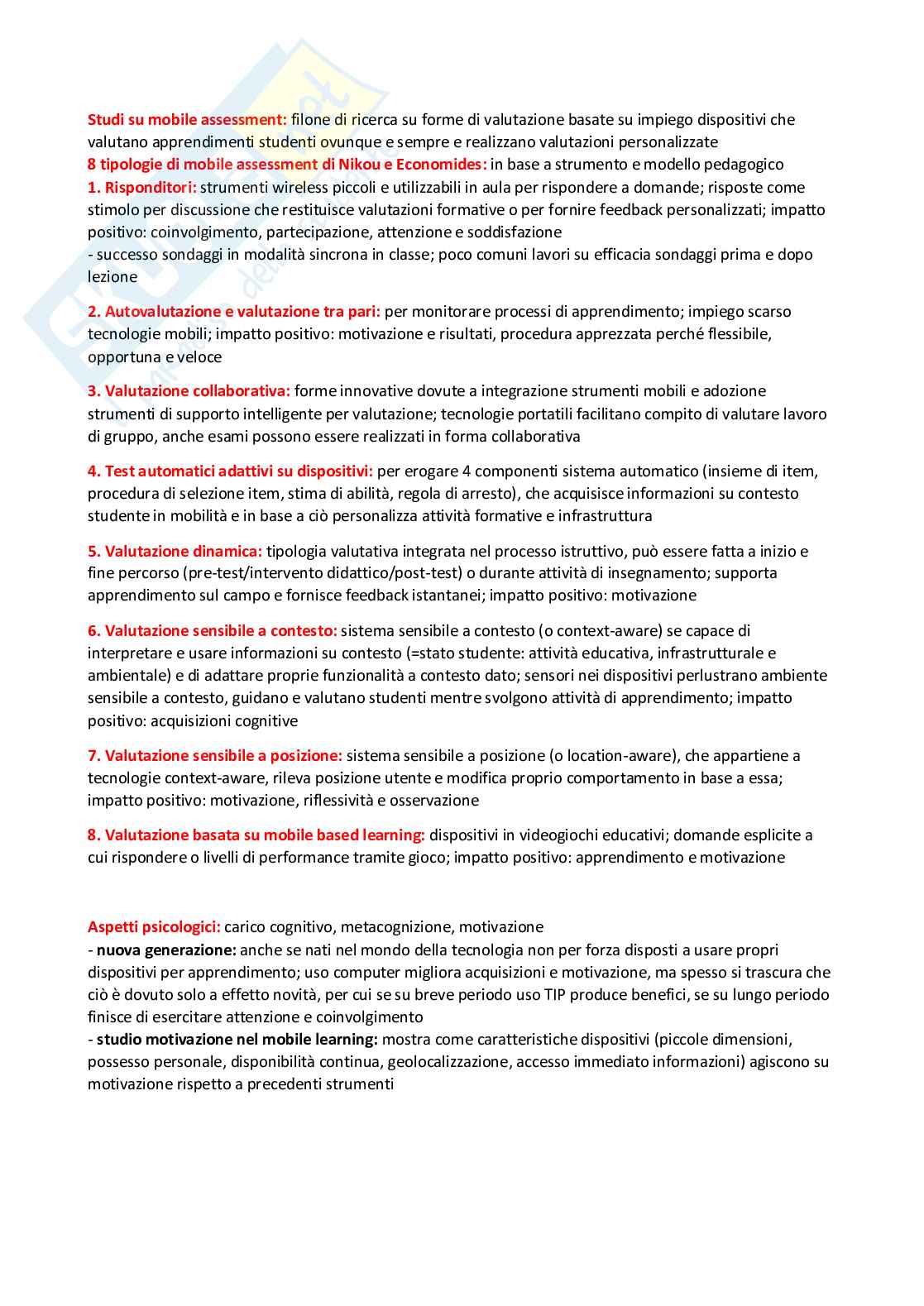 Tecnologie dell'istruzione e dell'apprendimento (B024369) - Kit completo, appunti, domande e slide | SFP Notes Vol. 02 Pag. 31
