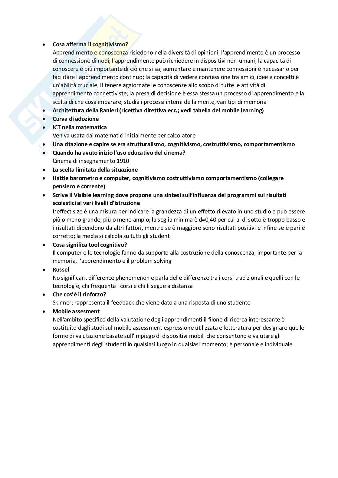 Tecnologie dell'istruzione e dell'apprendimento (B024369) - Kit completo, appunti, domande e slide | SFP Notes Vol. 02 Pag. 6