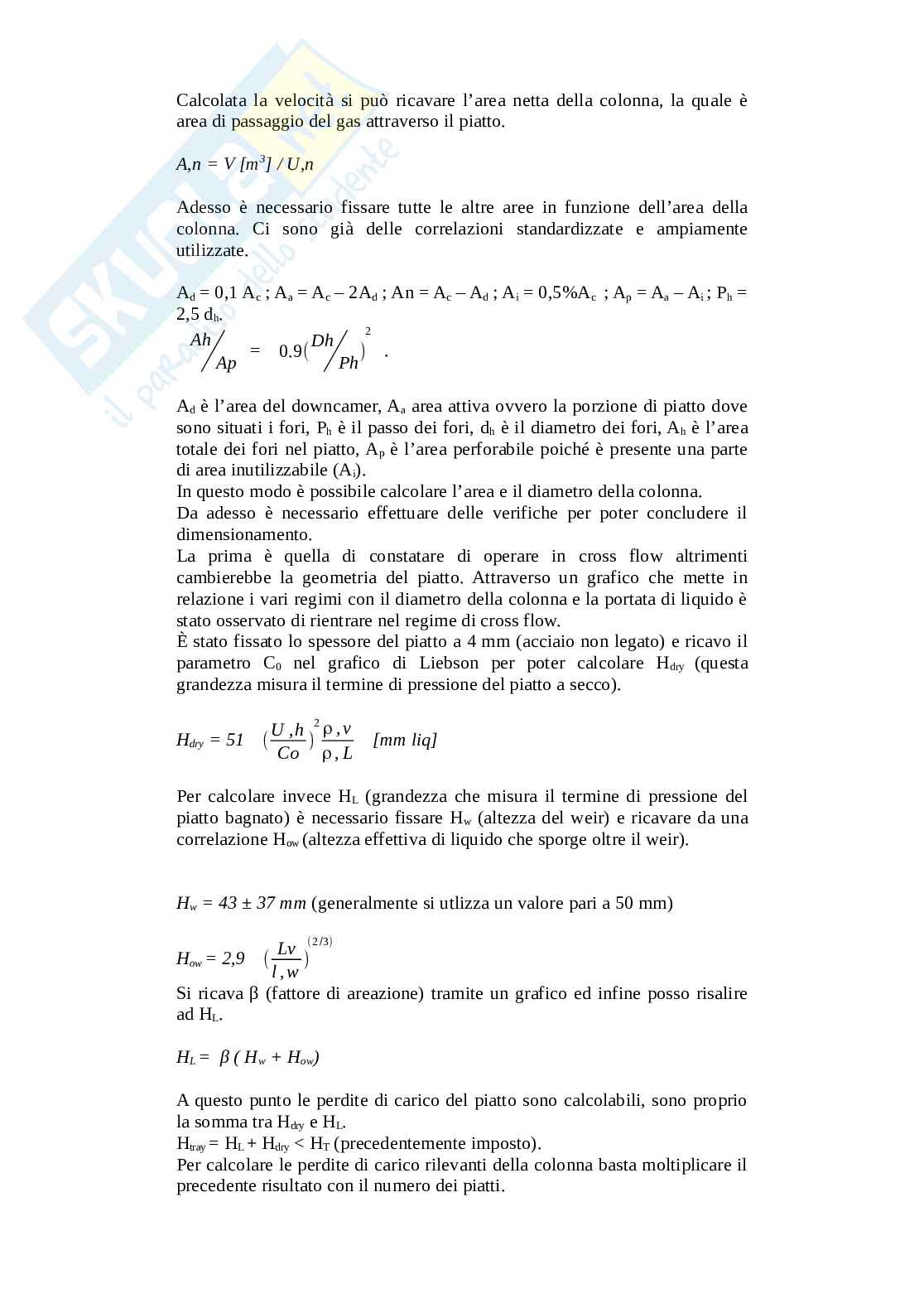 Progettazione impianti chimici - operazioni unitarie II Pag. 31