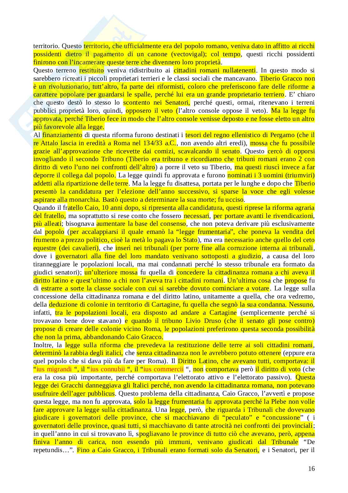 Storia romana - Appunti Pag. 16