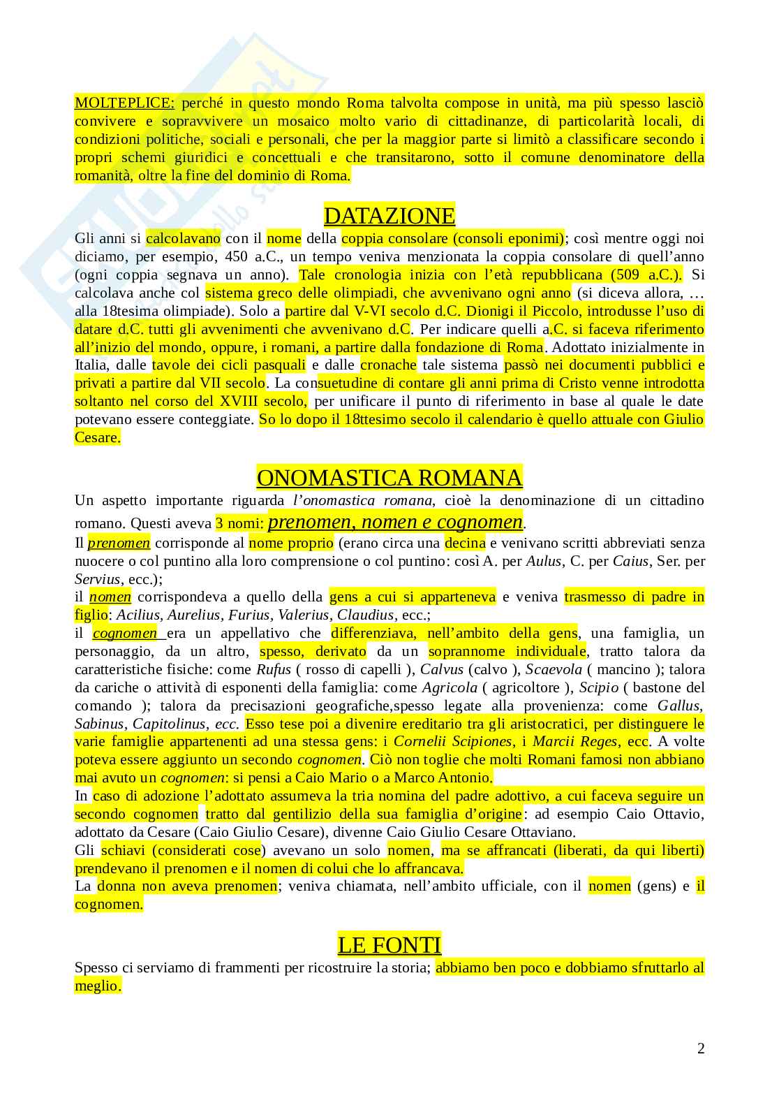 Storia romana - Appunti Pag. 2