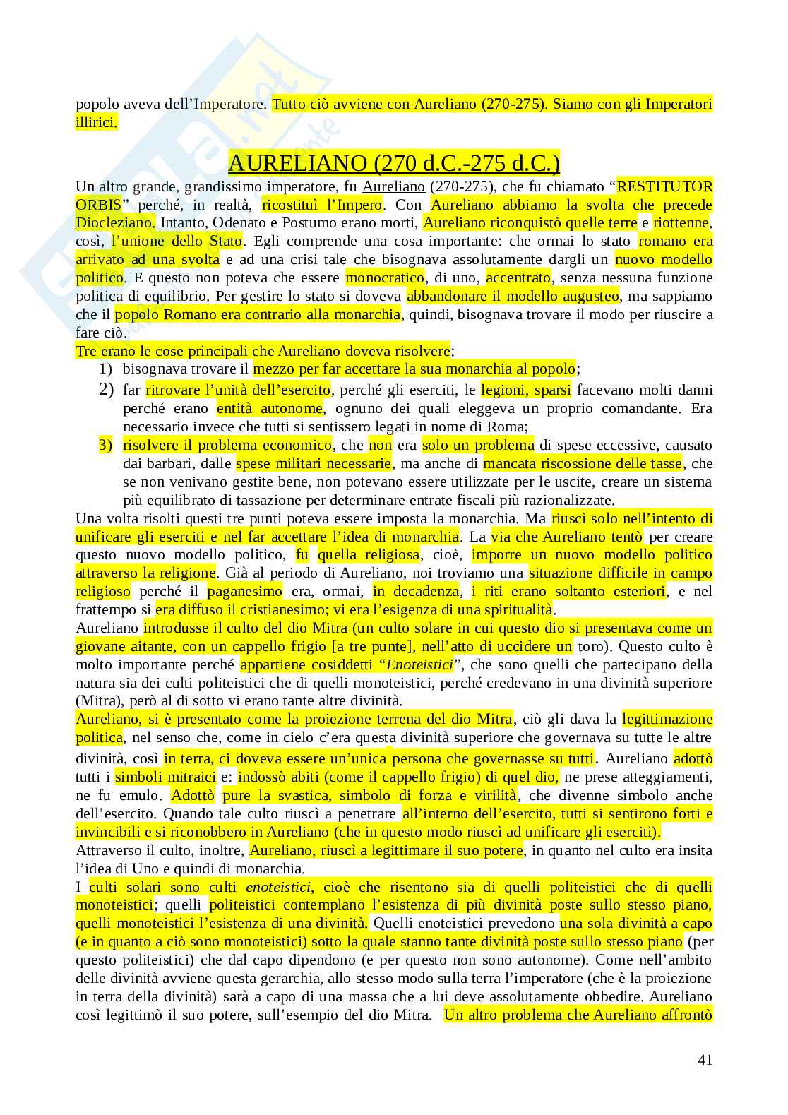Storia romana - Appunti Pag. 41