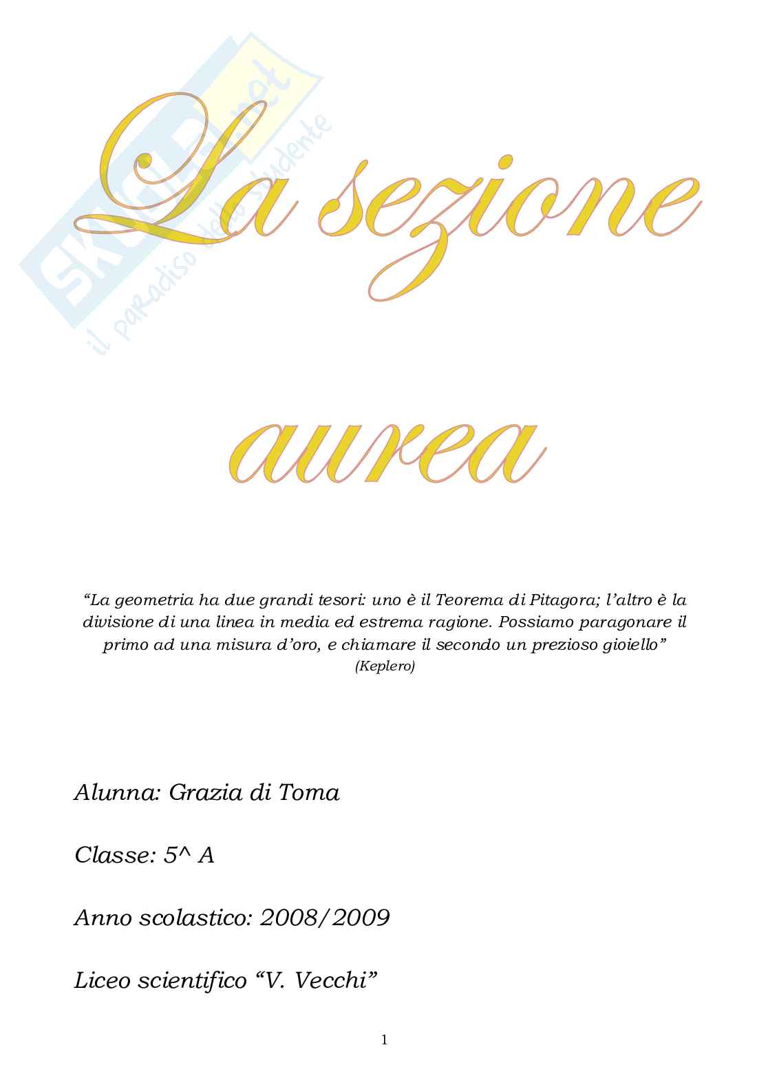 La sezione aurea Pag. 1