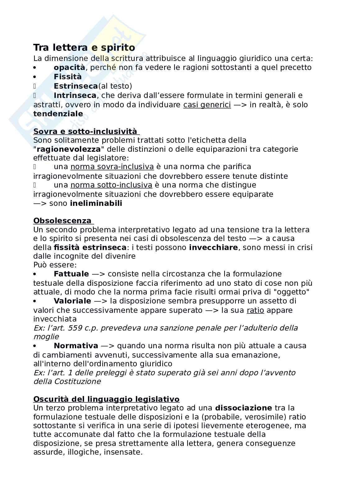 Riassunto esame Logica e argomentazione giuridica, Prof. Pino Giorgio, libro consigliato L'interpretazione del diritto, Pino Pag. 16