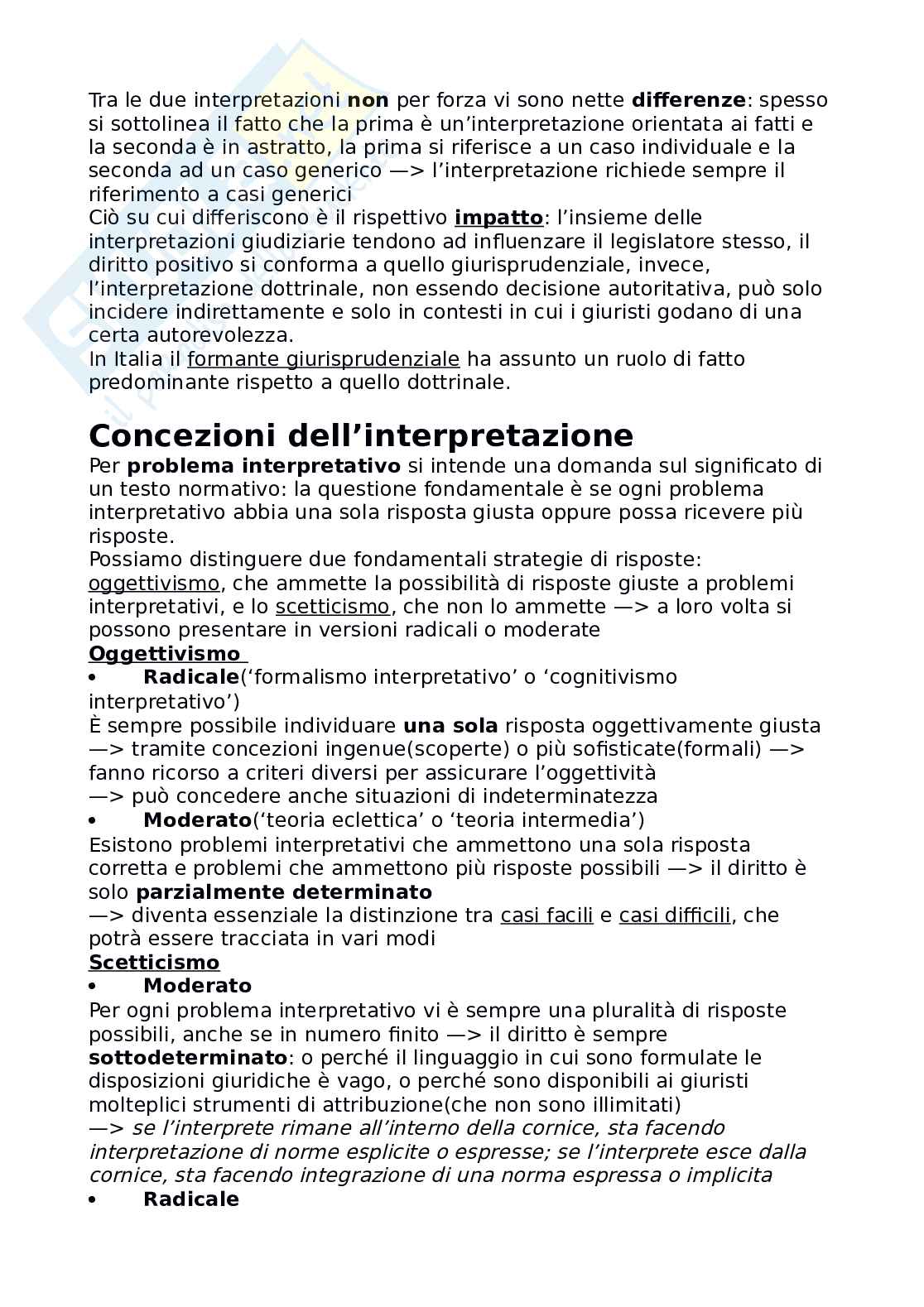 Riassunto esame Logica e argomentazione giuridica, Prof. Pino Giorgio, libro consigliato L'interpretazione del diritto, Pino Pag. 6