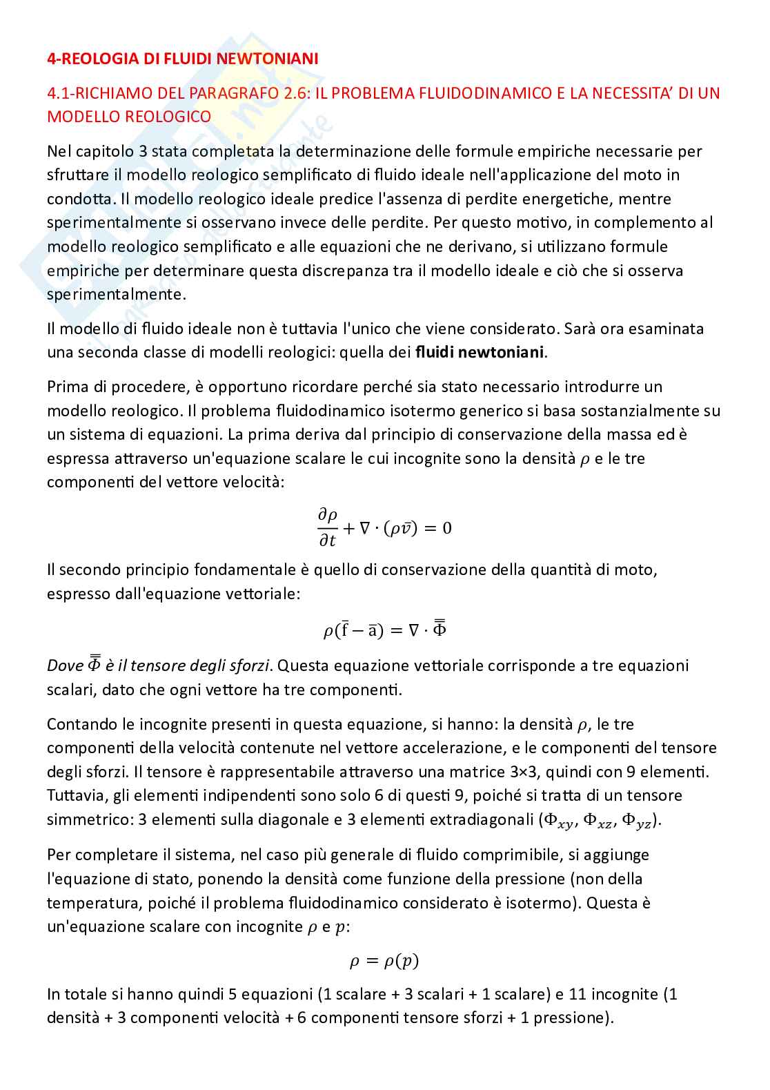 Meccanica dei fluidi, parte 8 - Reologia di fluidi newtoniani Pag. 1
