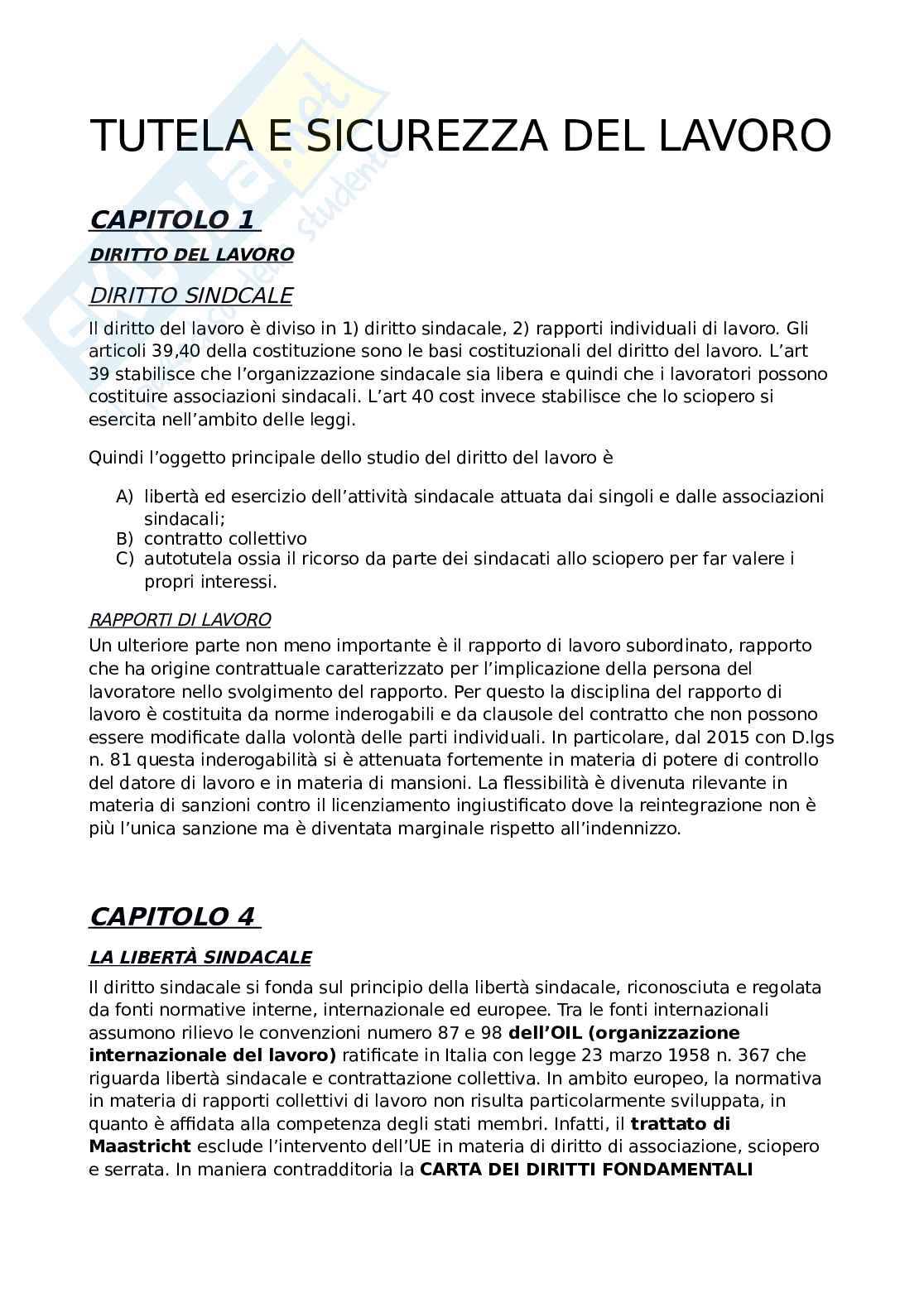Diritto del lavoro  Pag. 1