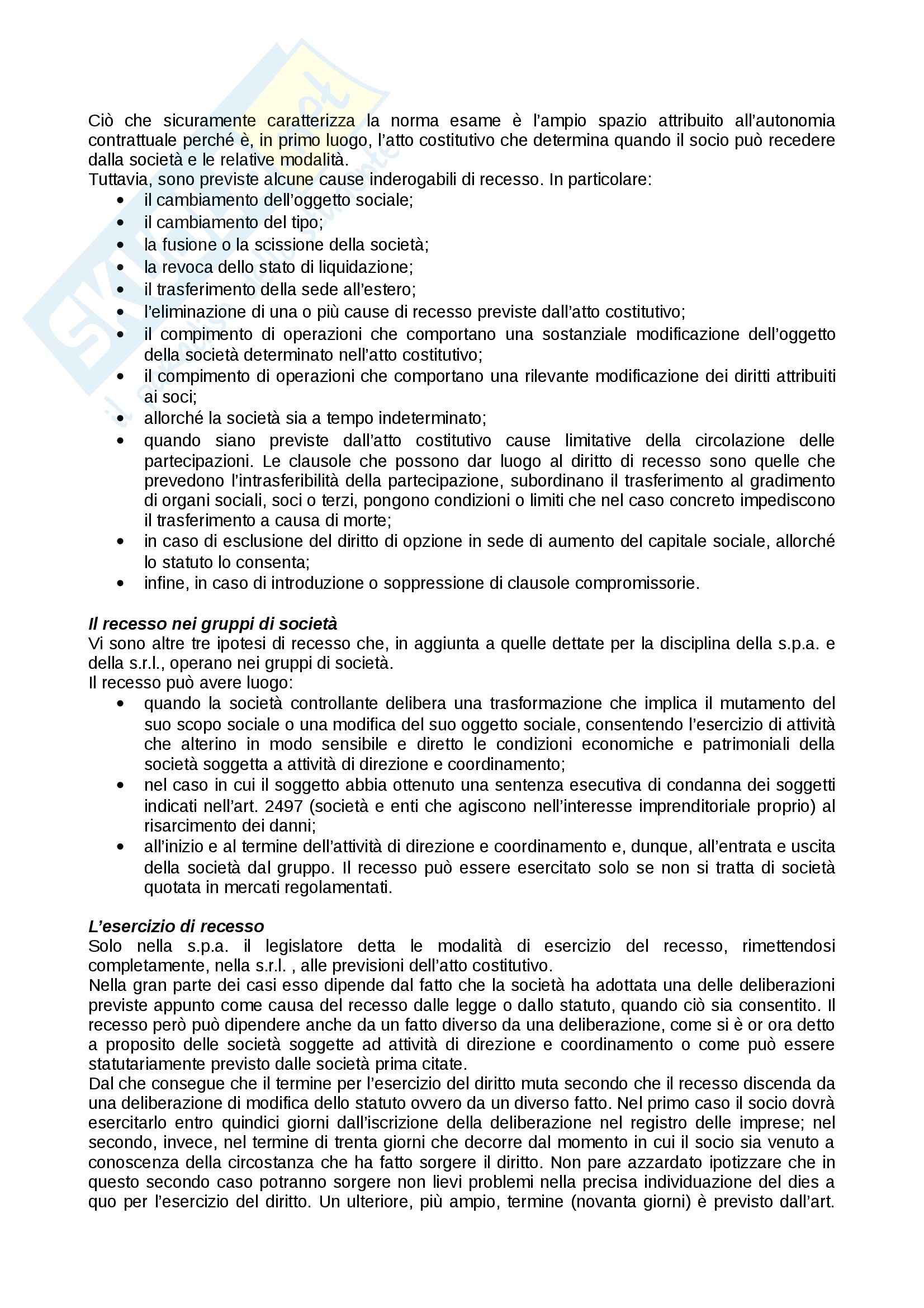 Riassunto esame Diritto Commerciale II, prof. Caterino, libro consigliato Manuale breve, Diritto delle società  Pag. 101