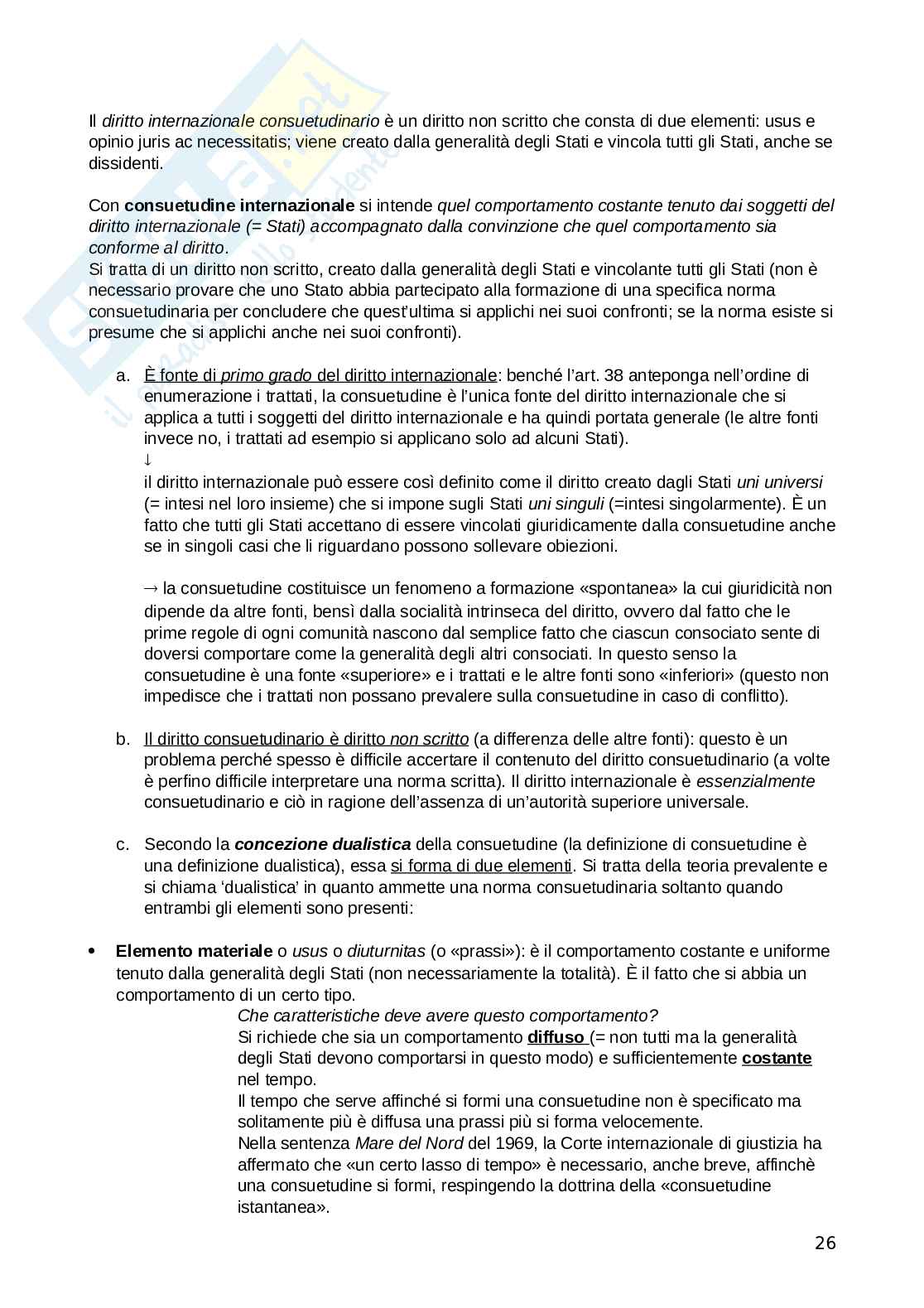 Diritto Internazionale - appunti completi (annuale) Pag. 26