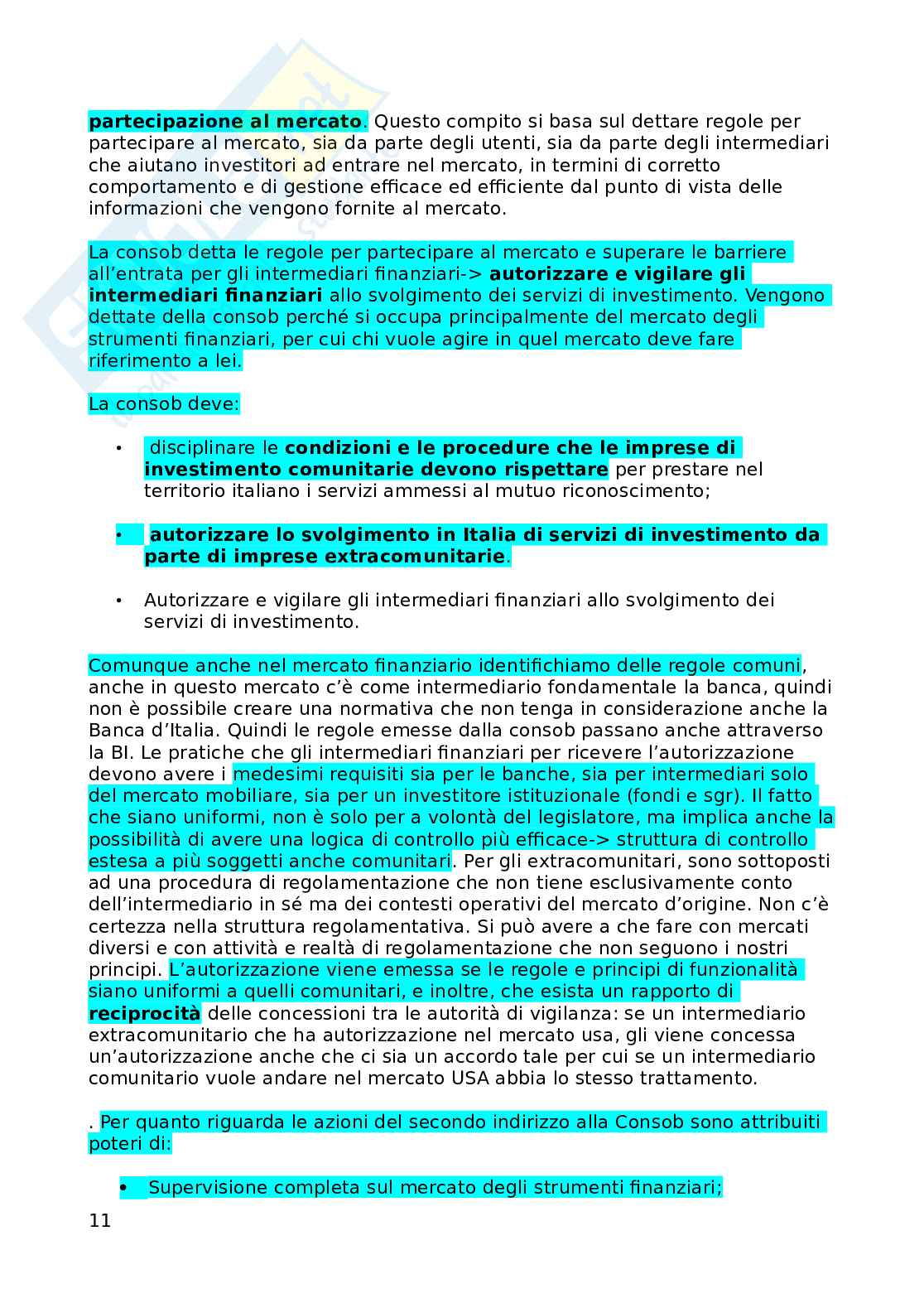 Prima parte di Economia del mercato mobiliare Pag. 11