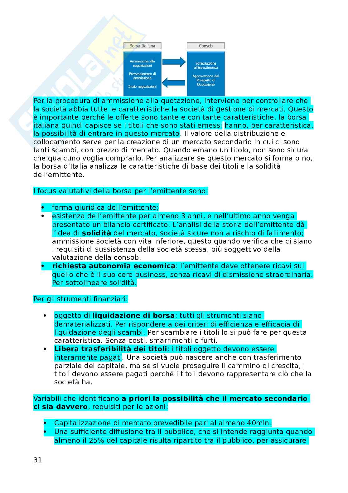 Prima parte di Economia del mercato mobiliare Pag. 31