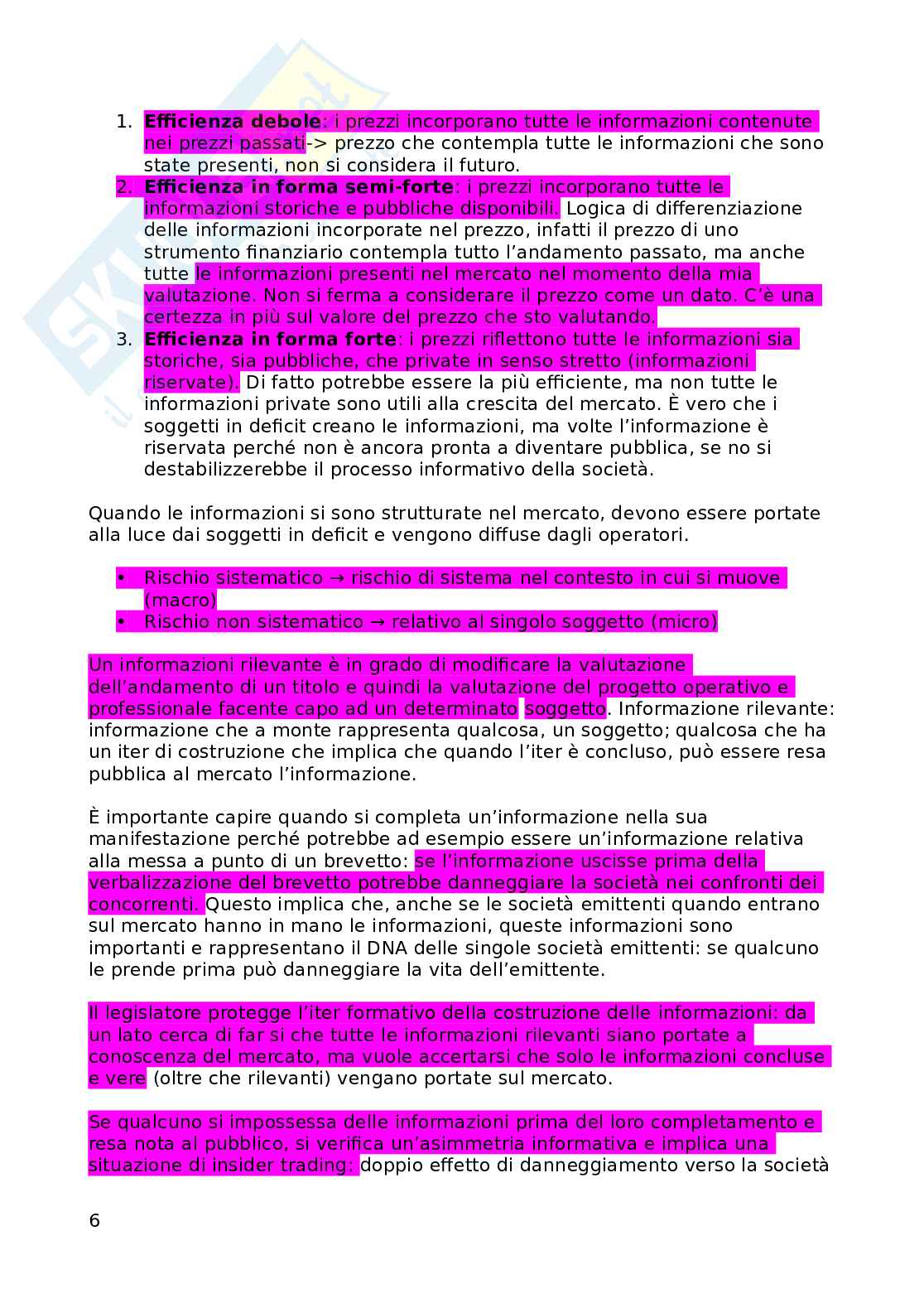 Prima parte di Economia del mercato mobiliare Pag. 6